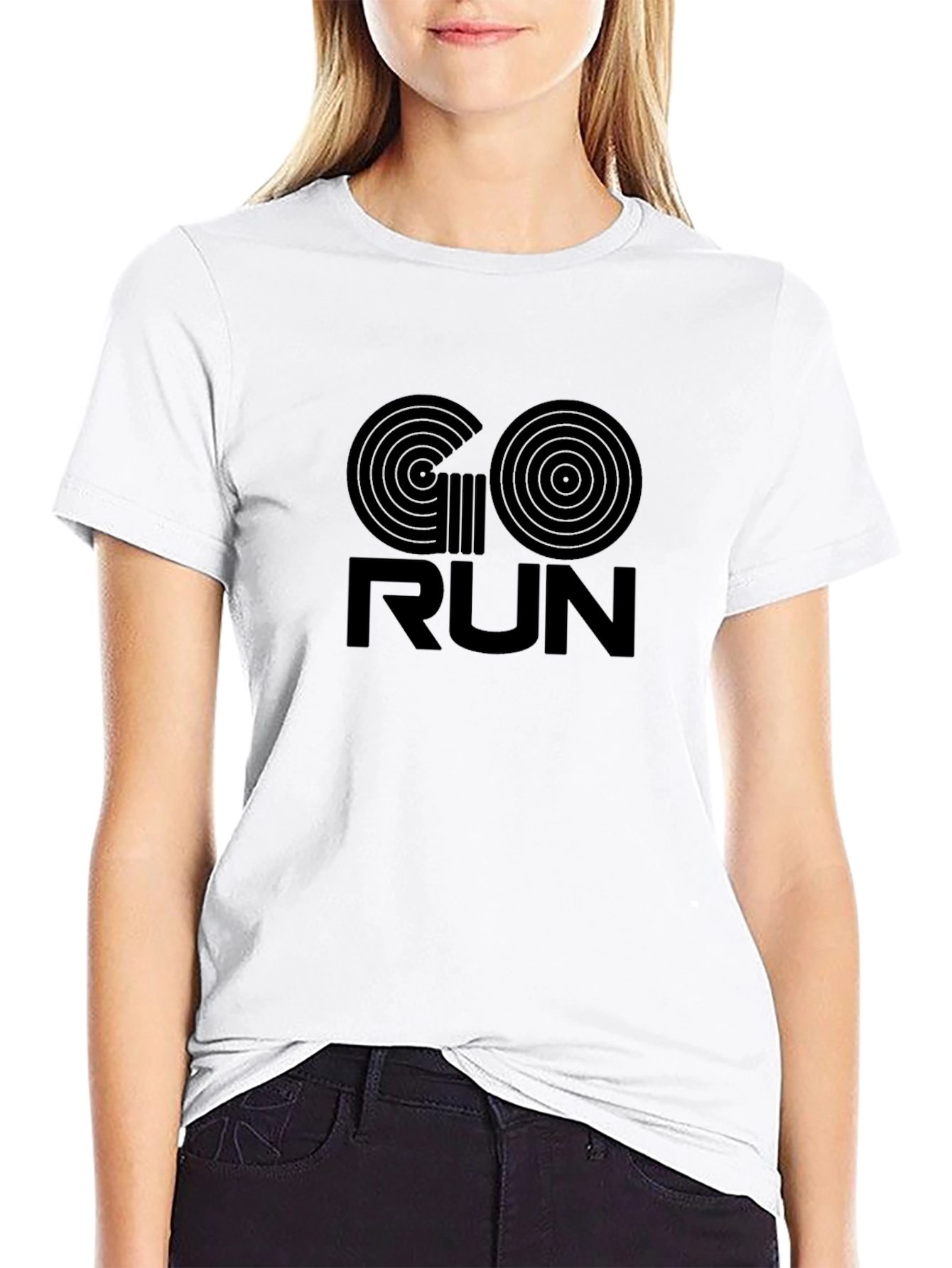 Go Run Graphic Tee - Black Cotton Blend
