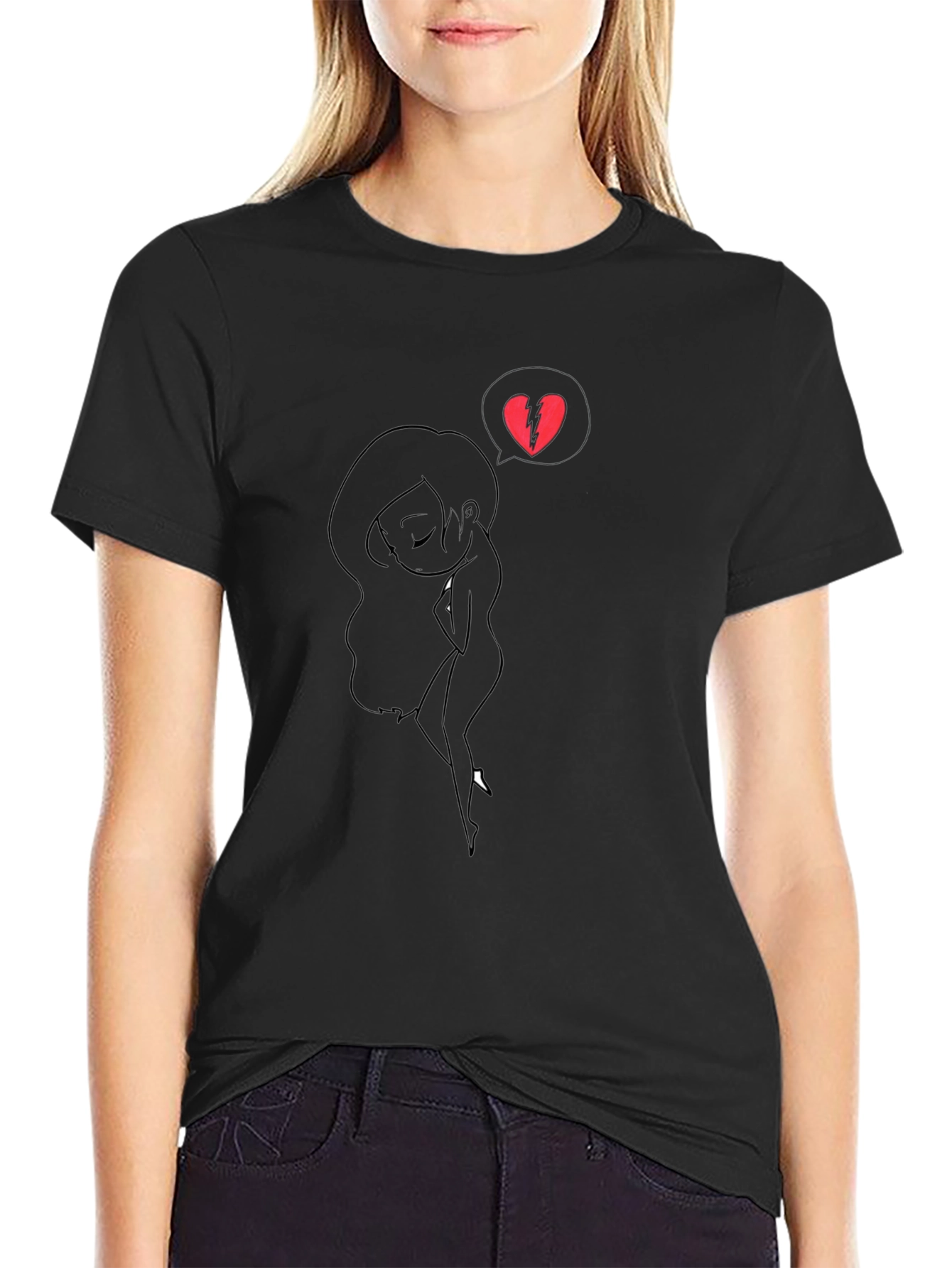 Broken Heart Silhouette T-Shirt
