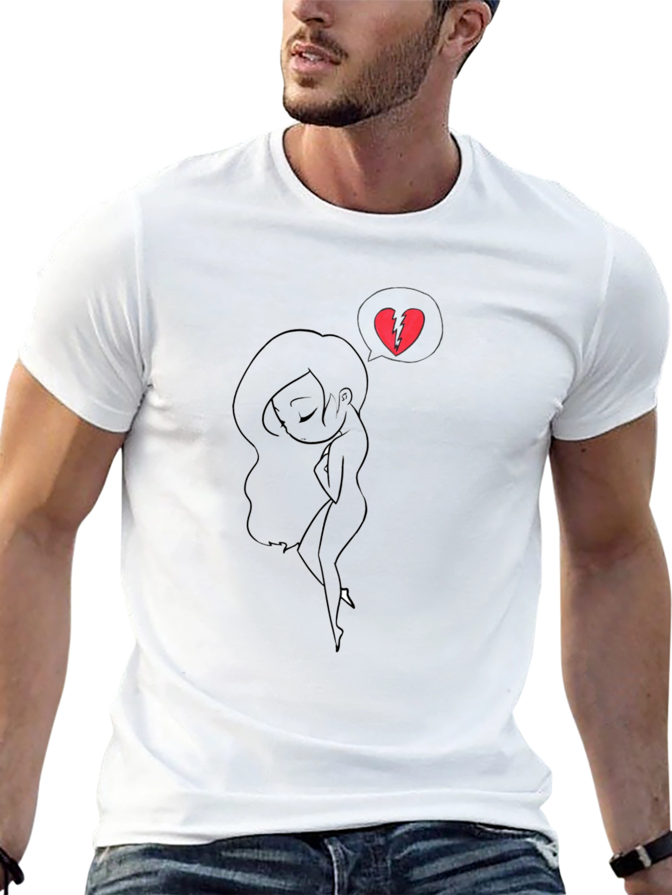 Broken Heart Silhouette T-Shirt