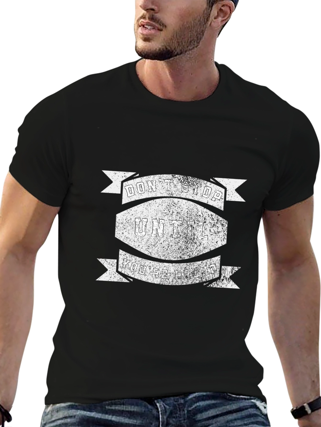 Motivational Dont Stop Black T-Shirt
