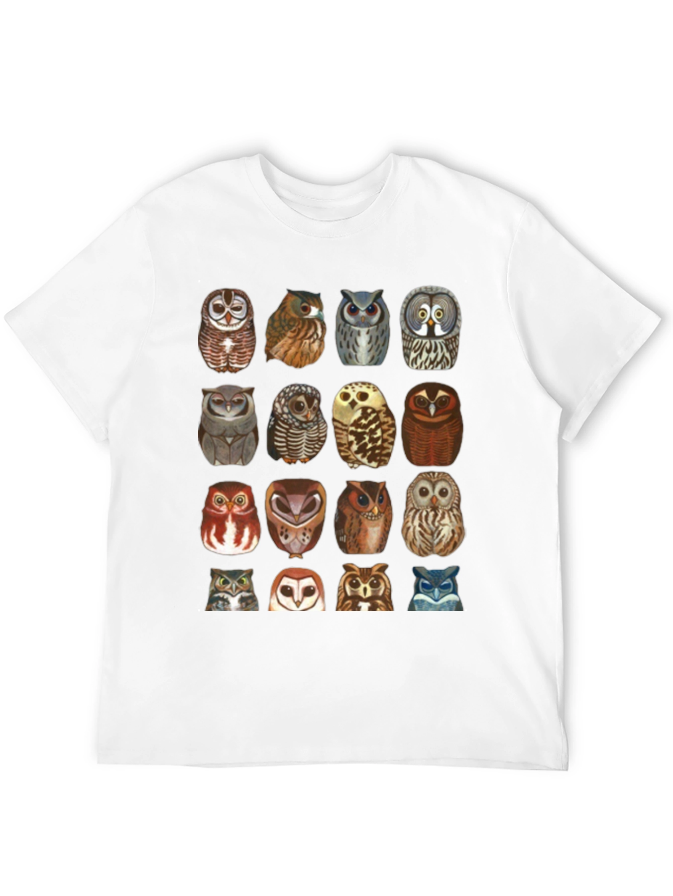Owl Patterned Black T-Shirt