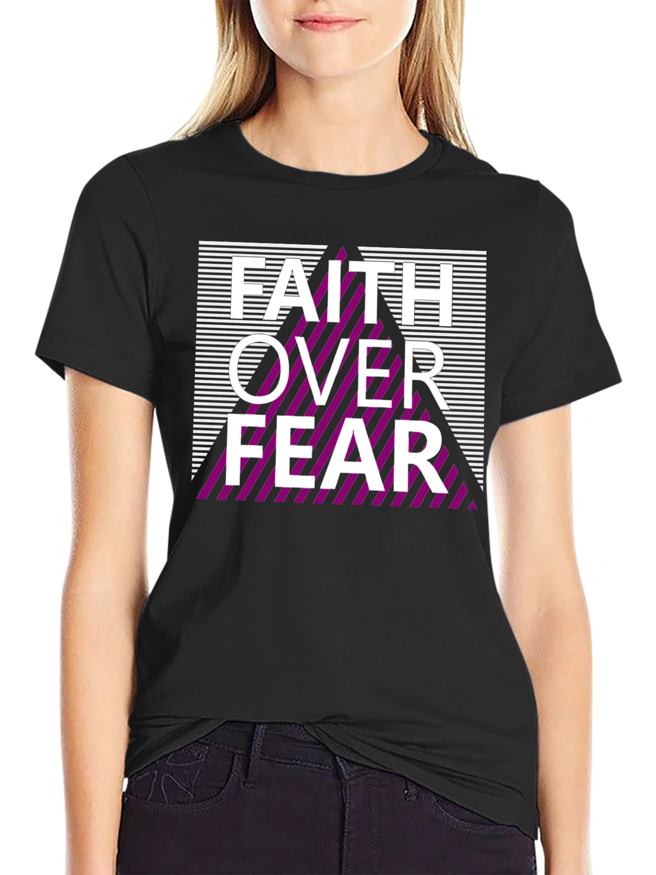 Faith Over Fear Graphic Tee - Stylish Black Shirt