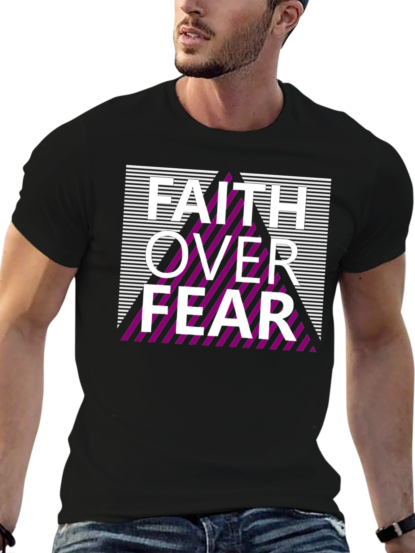 Faith Over Fear Graphic Tee - Stylish Black Shirt