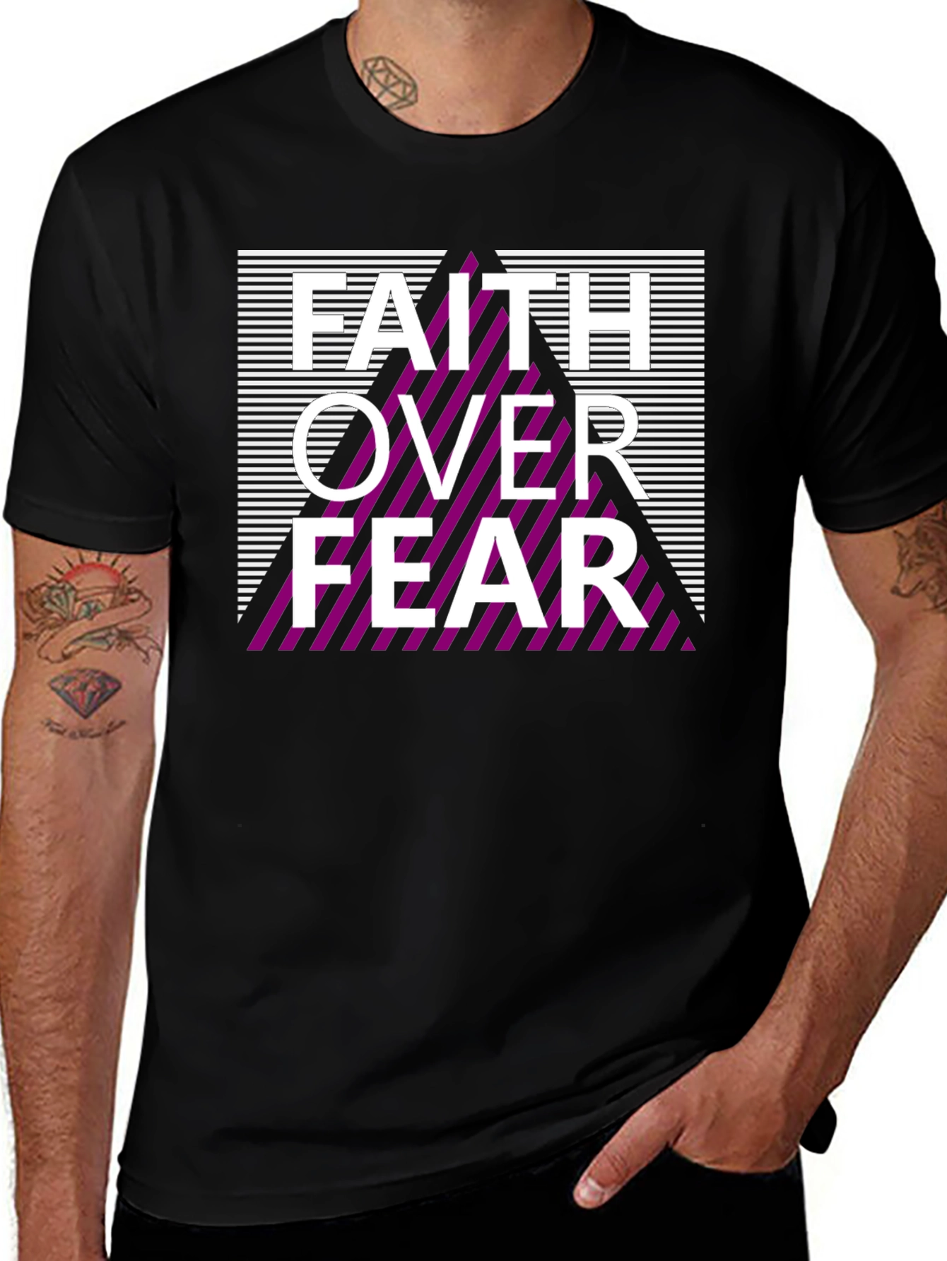 Faith Over Fear Graphic Tee - Stylish Black Shirt