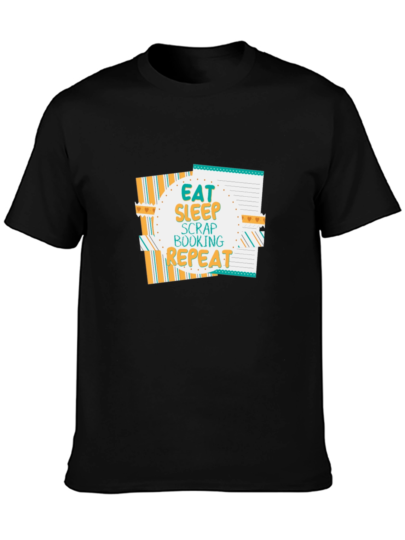 Eat Sleep Scrapbooking Repeat Black T-Shirt