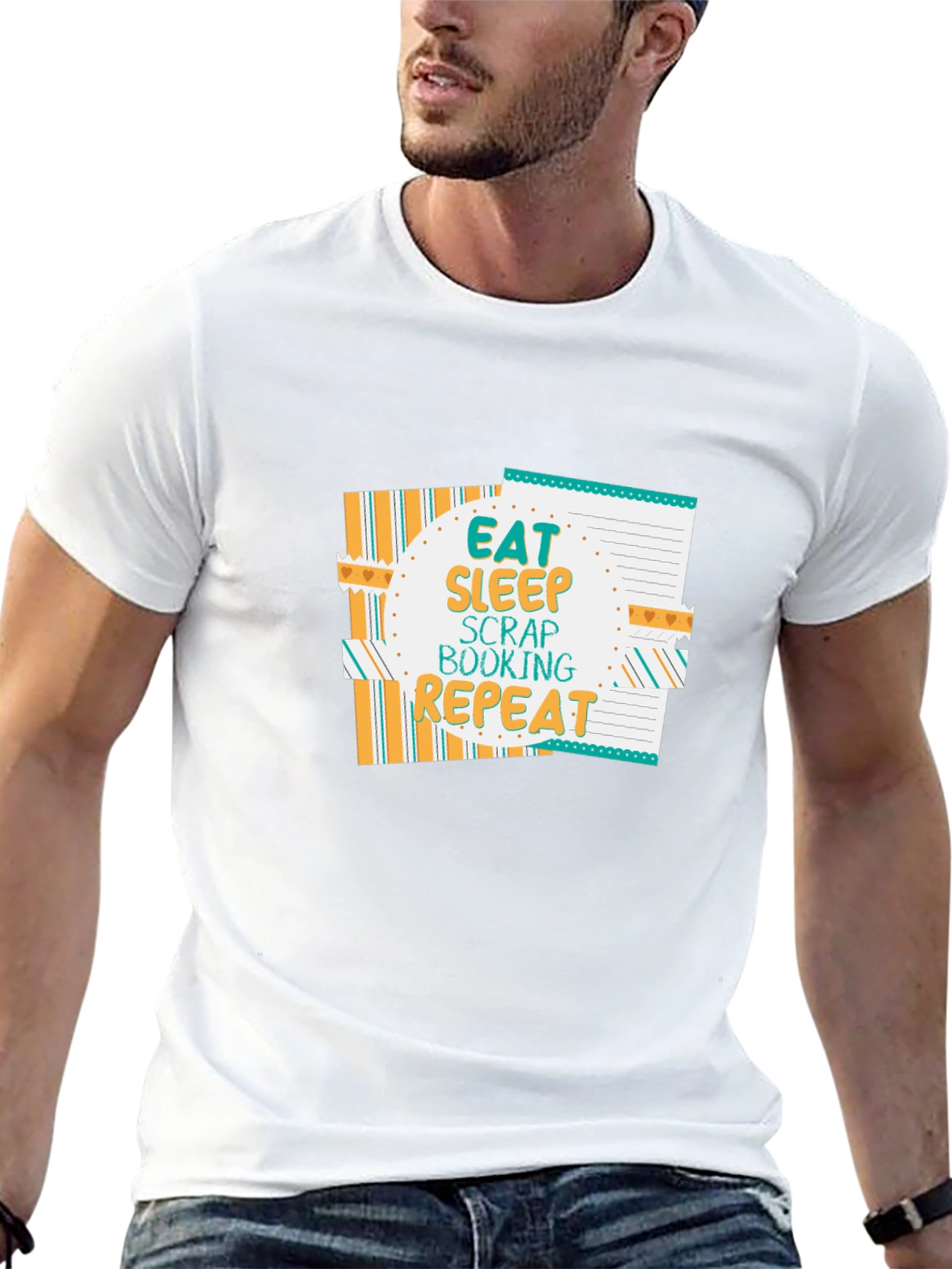 Eat Sleep Scrapbooking Repeat Black T-Shirt