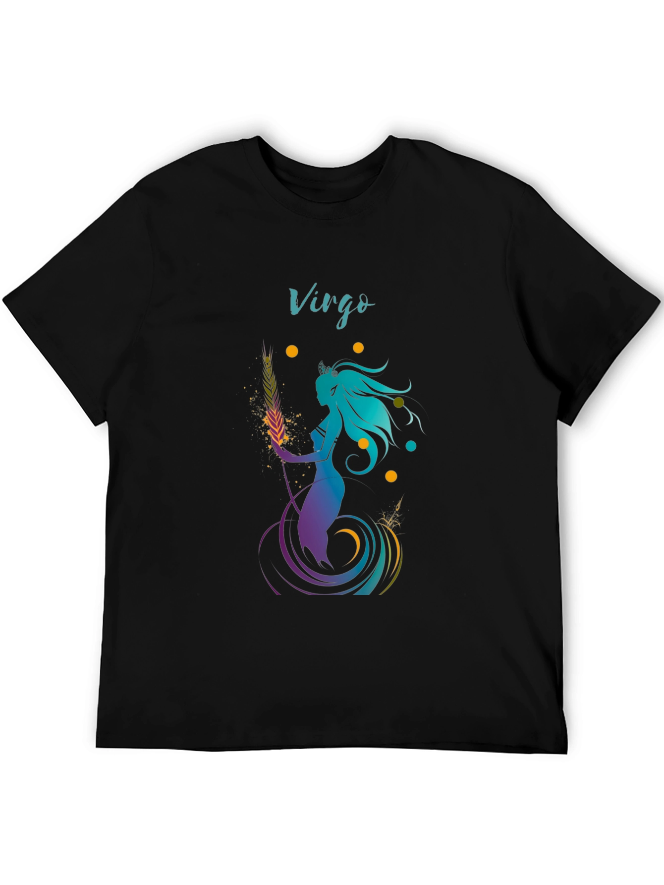 Virgo Zodiac Graphic T-Shirt - Black