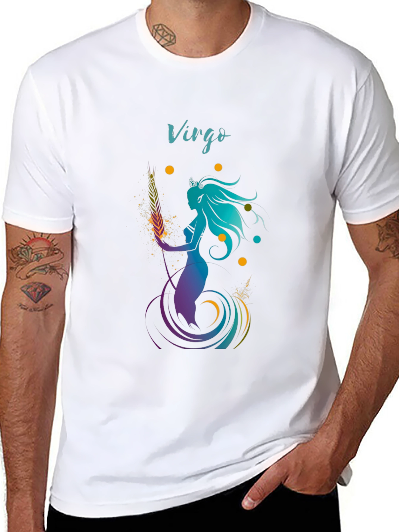 Virgo Zodiac Graphic T-Shirt - Black