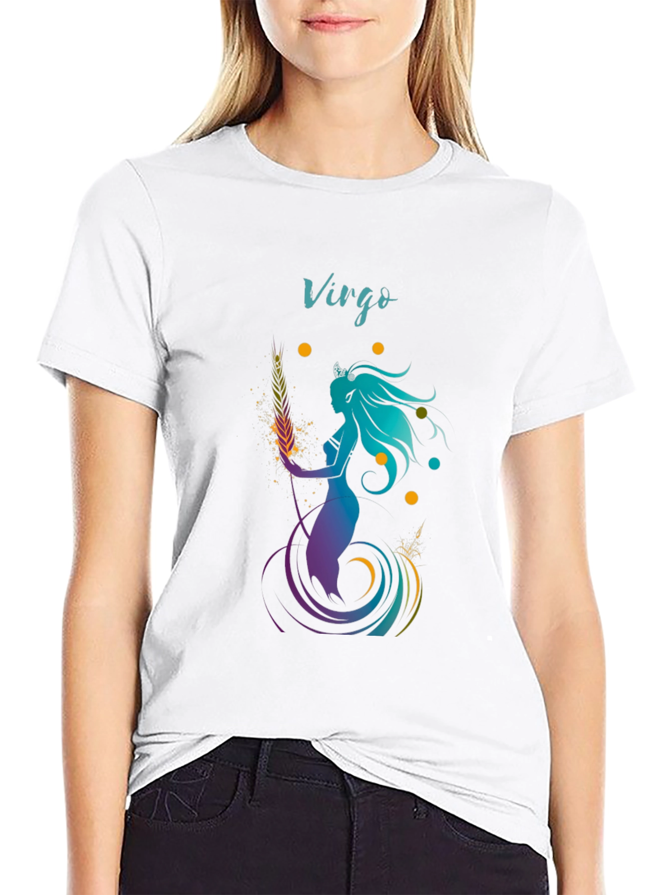 Virgo Zodiac Graphic T-Shirt - Black