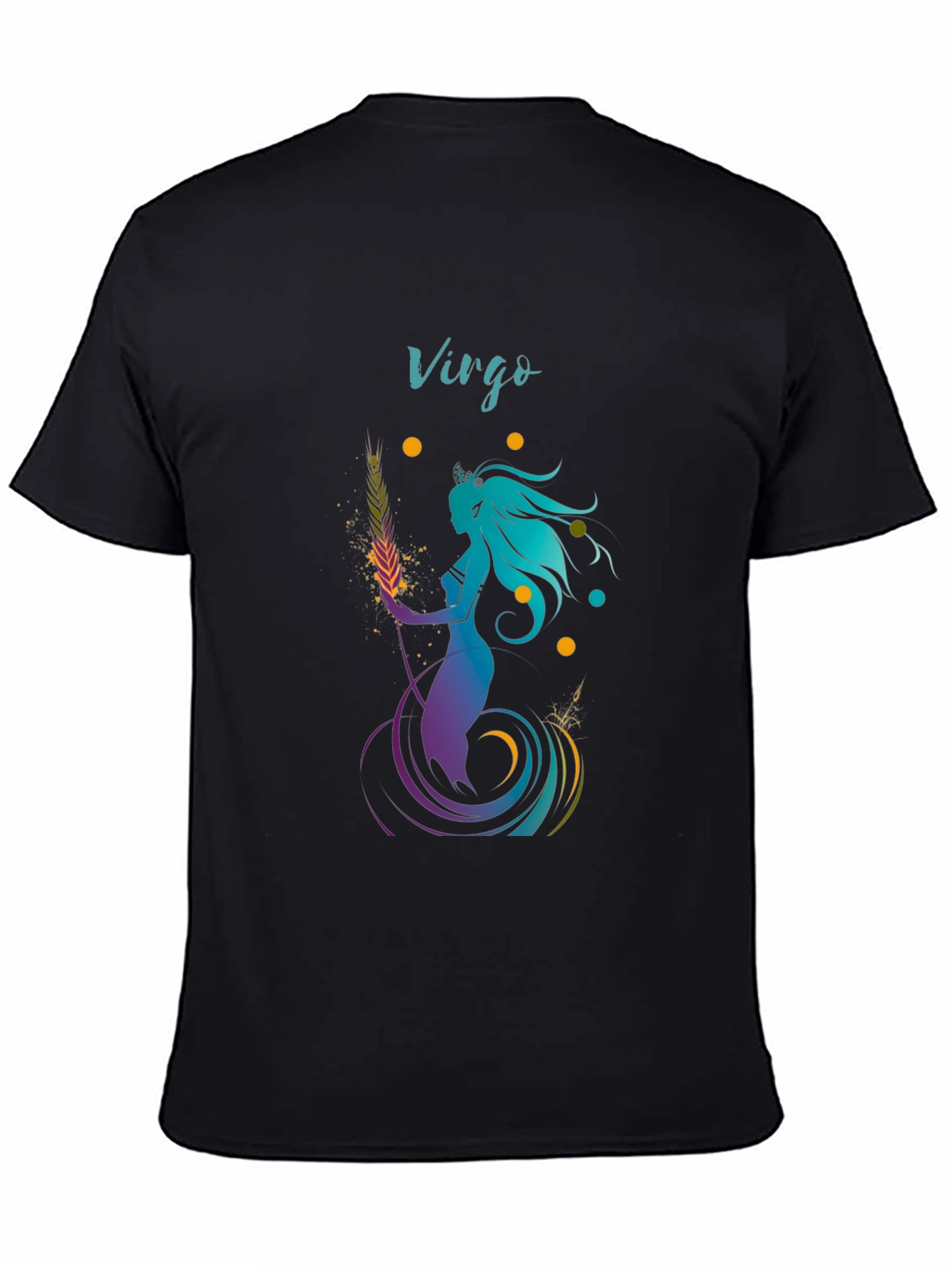 Virgo Zodiac Graphic T-Shirt - Black