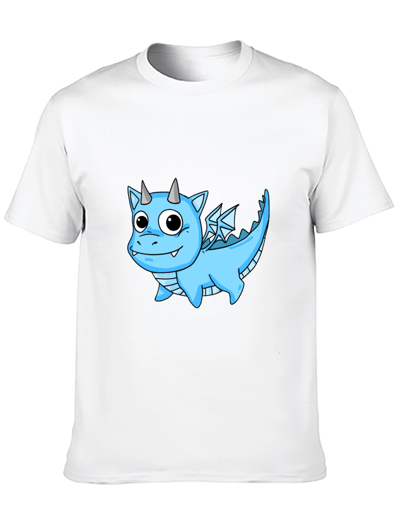 Cute Cartoon Dragon T-Shirt - Black Cotton Tee