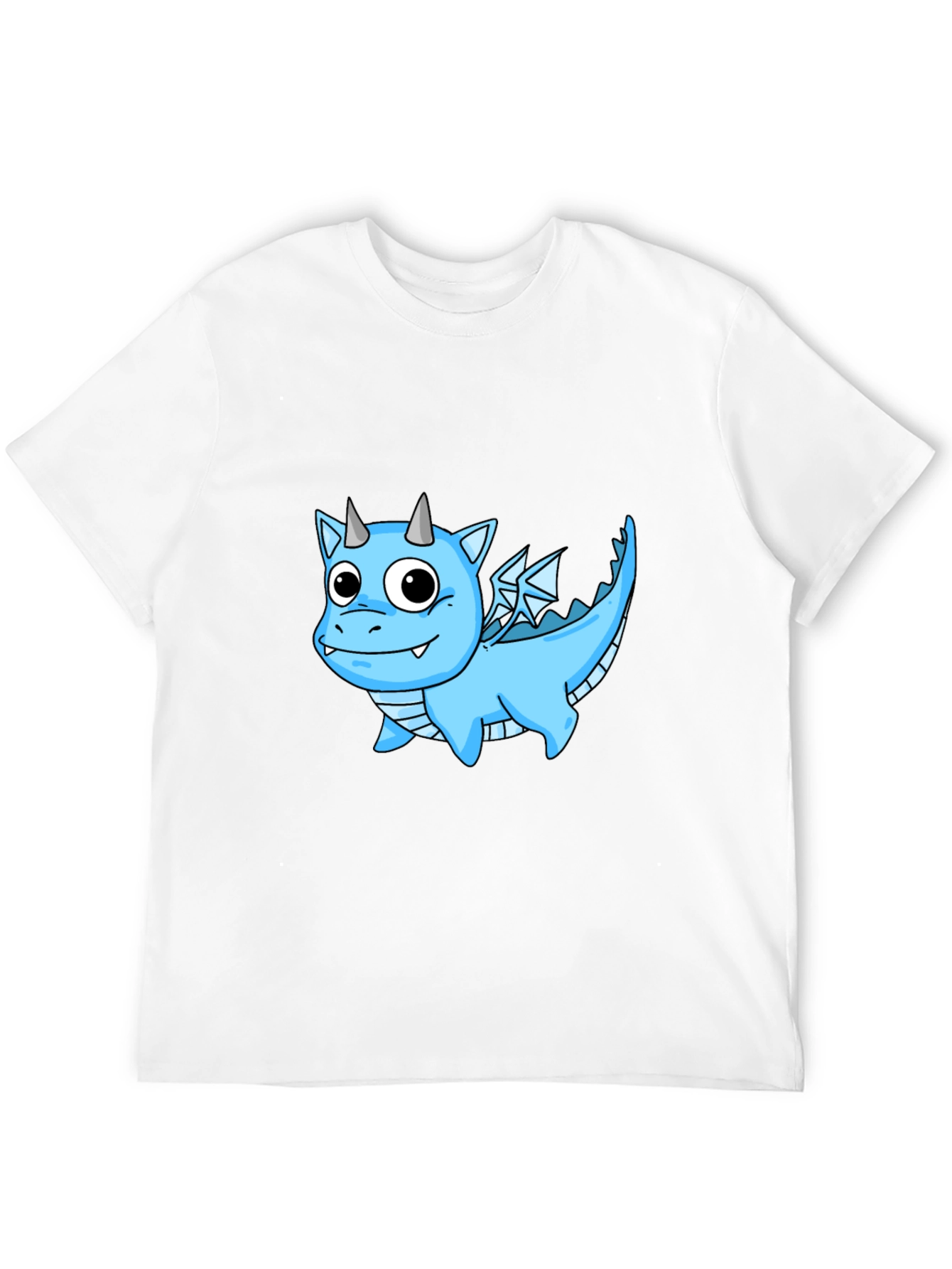 Cute Cartoon Dragon T-Shirt - Black Cotton Tee