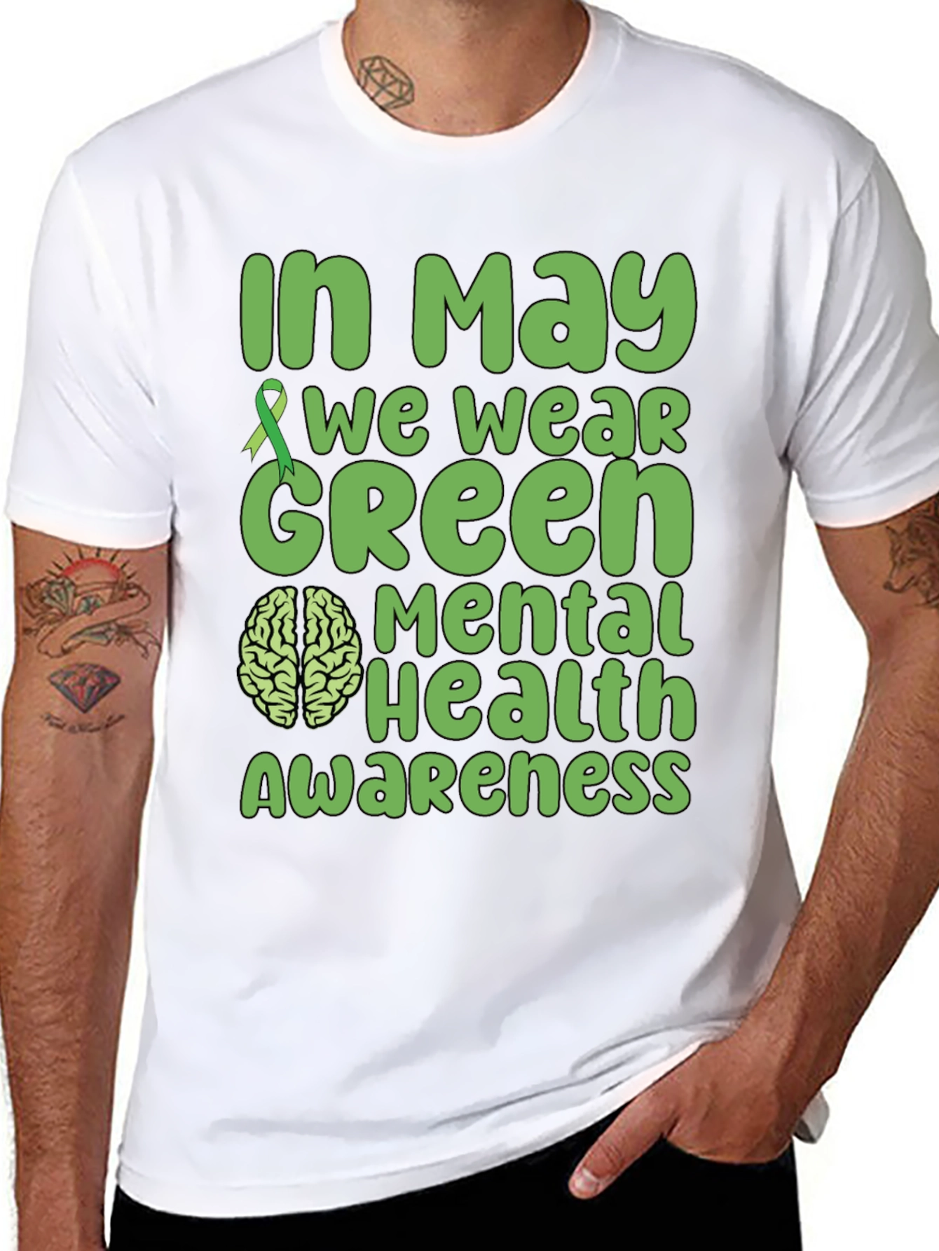 Mental Health Awareness Green Ribbon T-Shirt