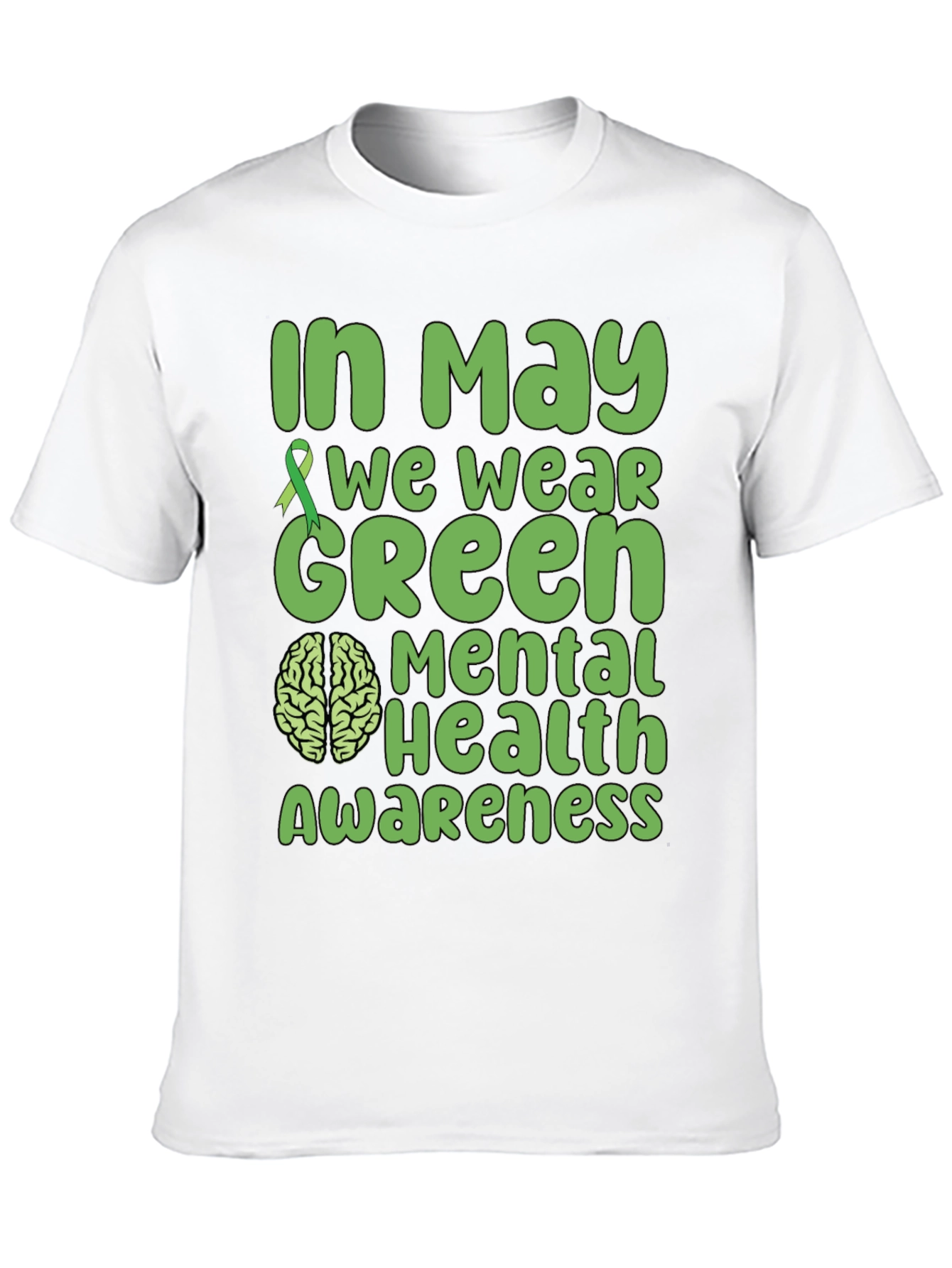 Mental Health Awareness Green Ribbon T-Shirt