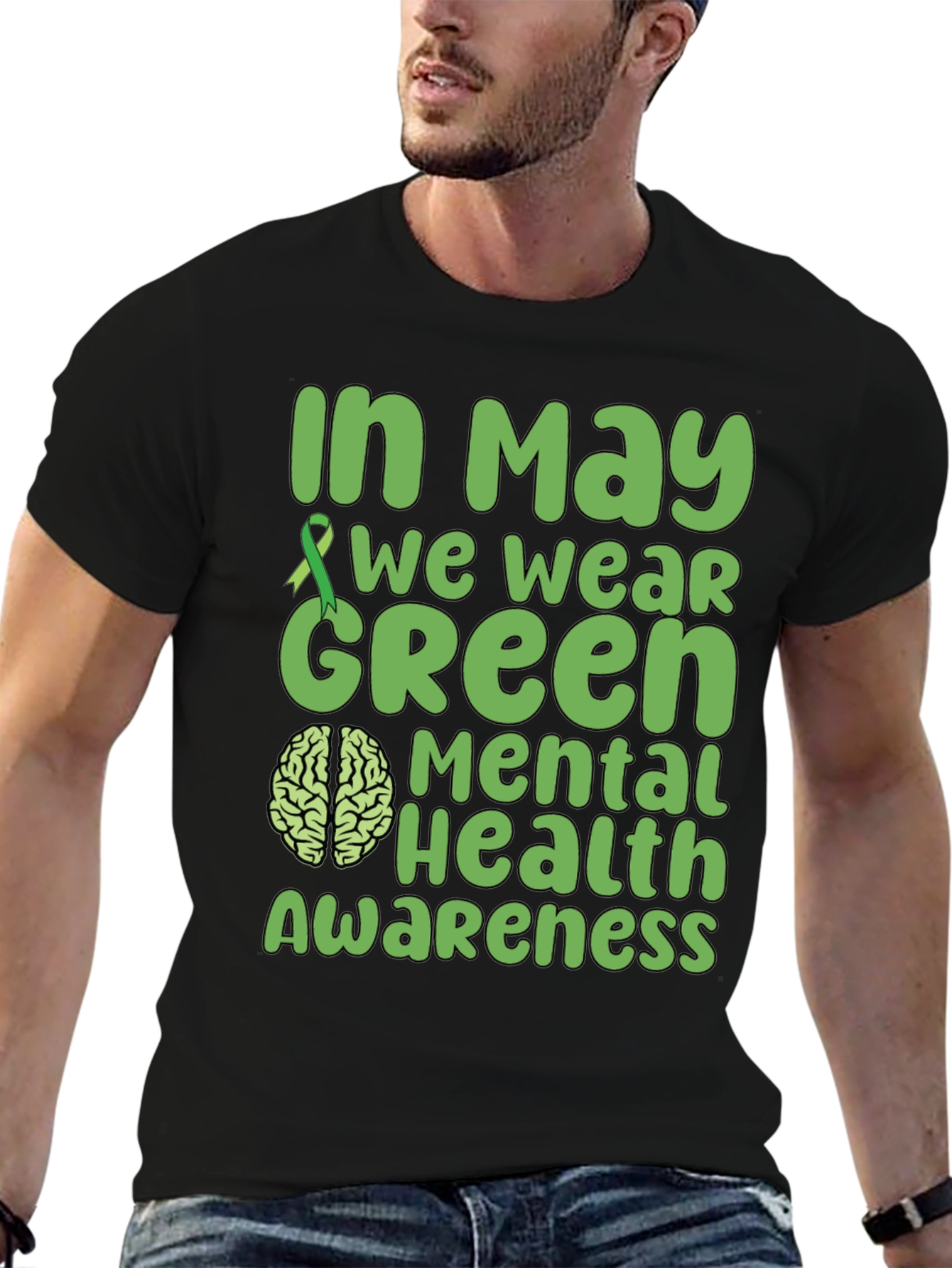 Mental Health Awareness Green Ribbon T-Shirt