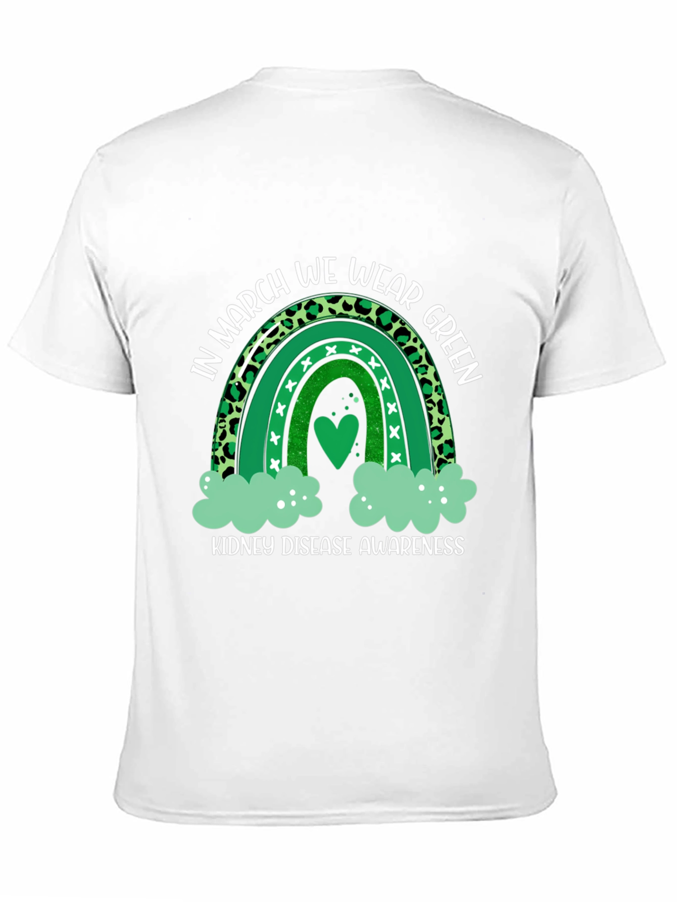 Kidney Disease Awareness Green Rainbow T-Shirt