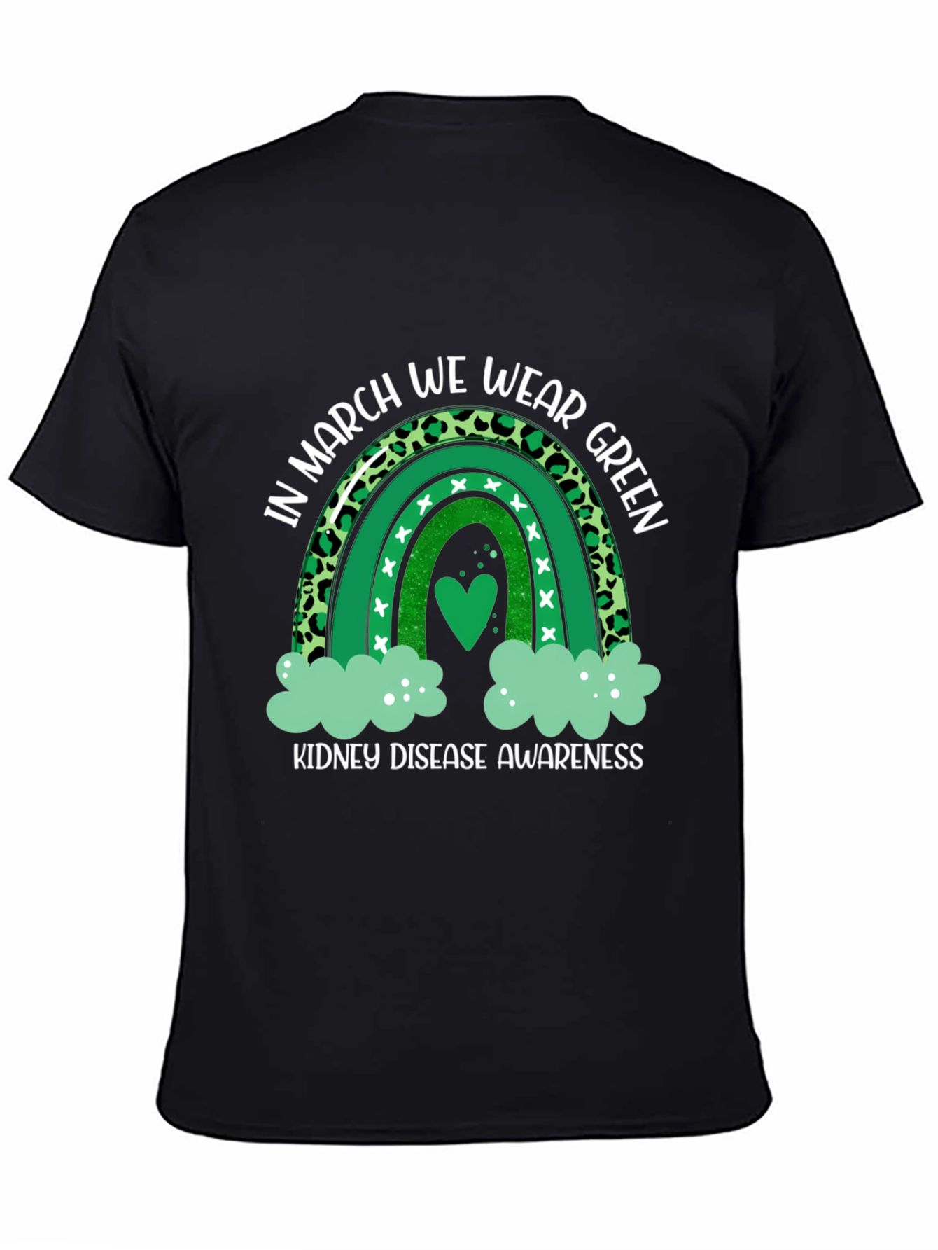 Kidney Disease Awareness Green Rainbow T-Shirt