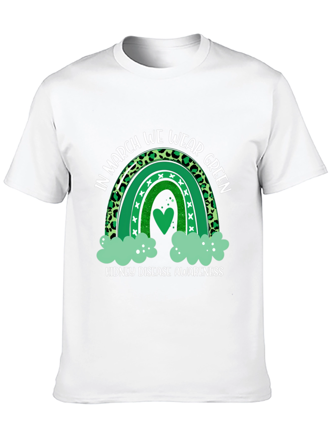 Kidney Disease Awareness Green Rainbow T-Shirt