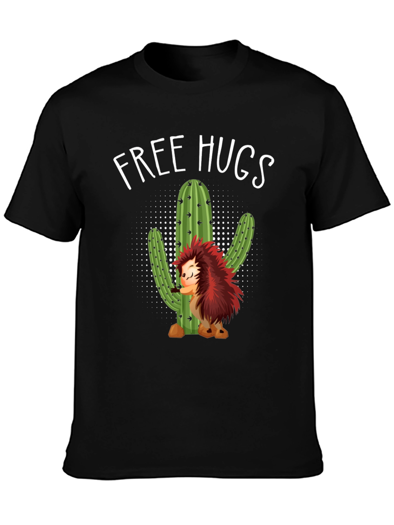 Free Hugs Hedgehog Cactus Graphic Tee