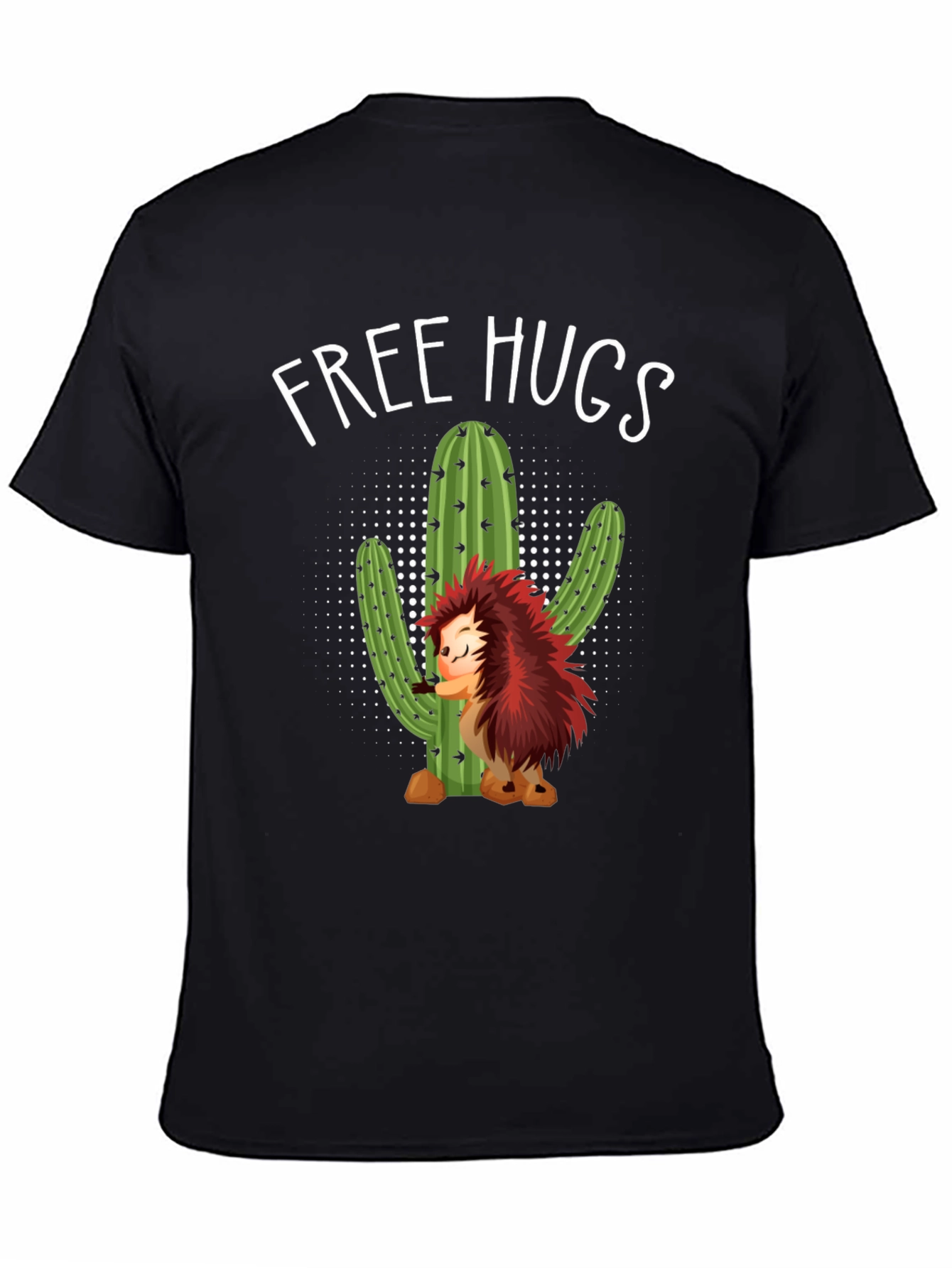 Free Hugs Hedgehog Cactus Graphic Tee