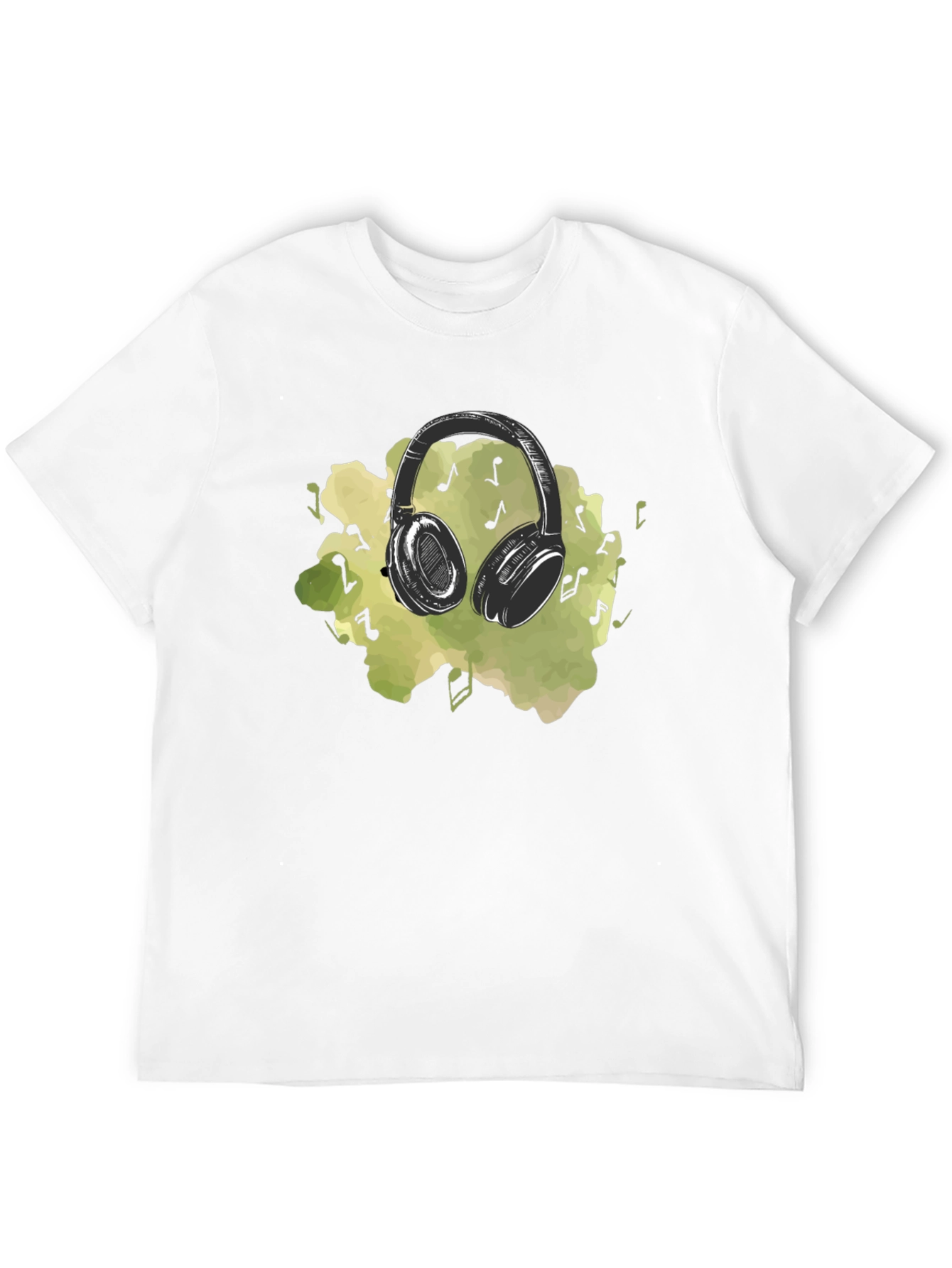 Music Lovers Headphones Graphic Tee - Black