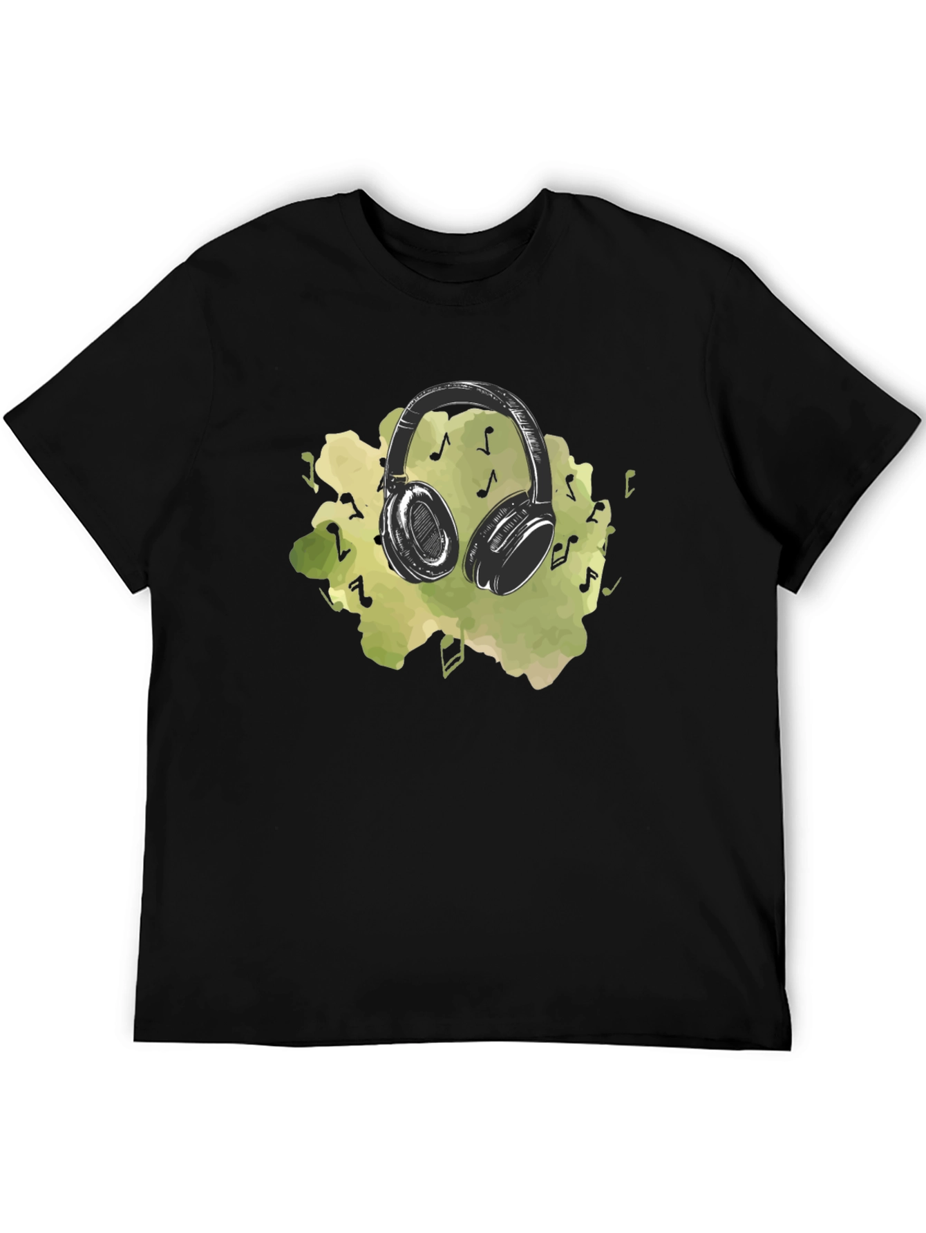 Music Lovers Headphones Graphic Tee - Black