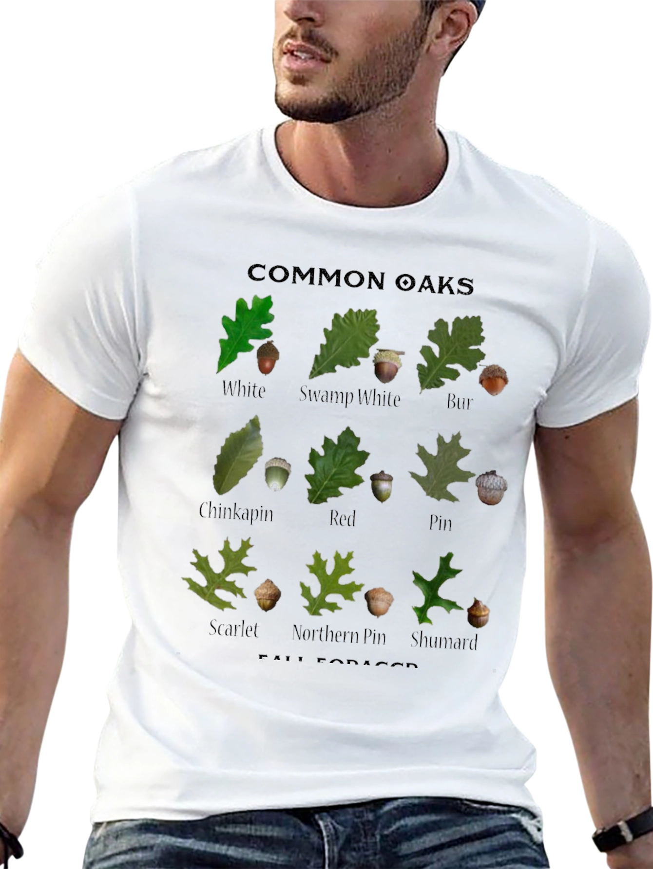 Common Oaks T-Shirt - Fall Forager Botanical Tee