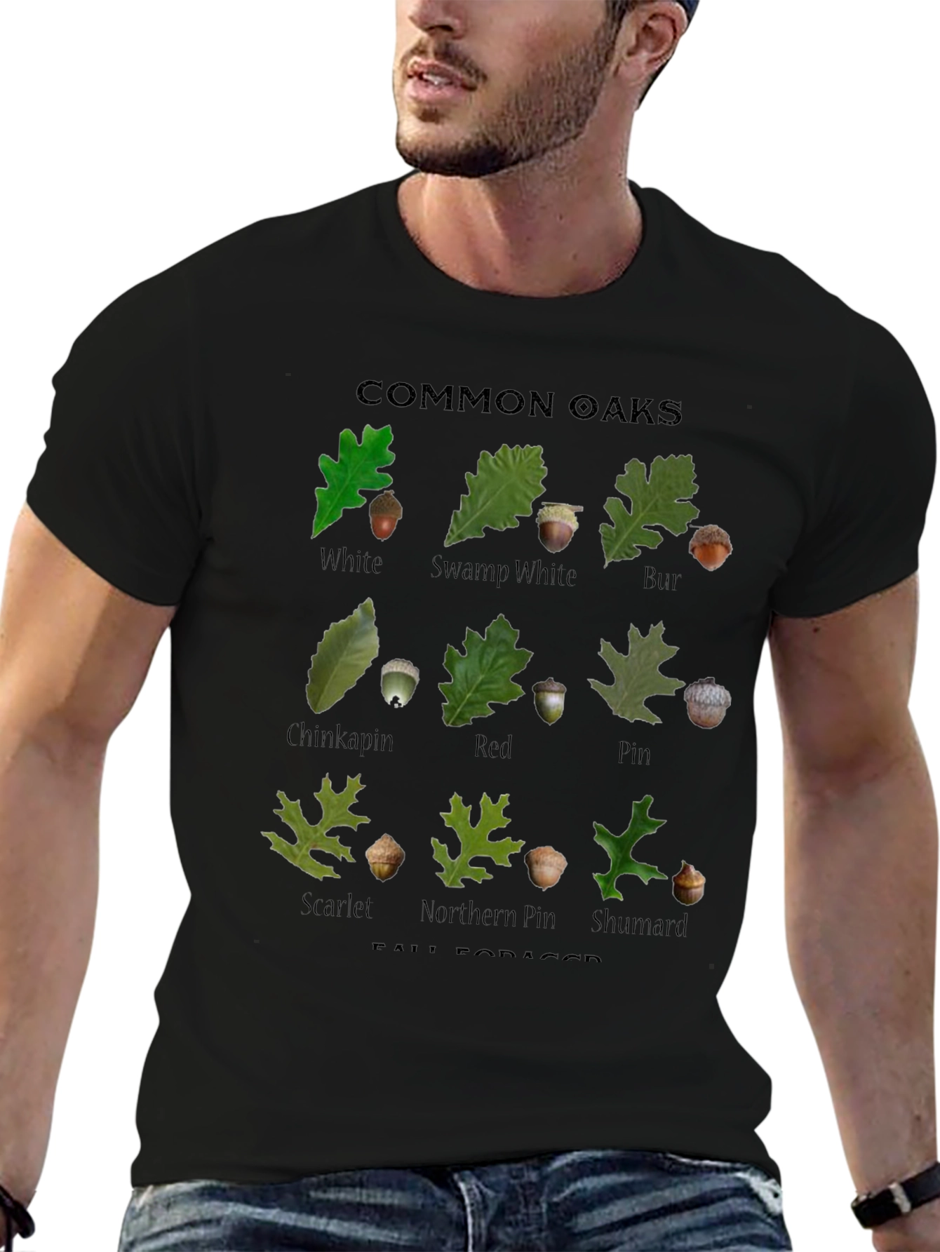 Common Oaks T-Shirt - Fall Forager Botanical Tee