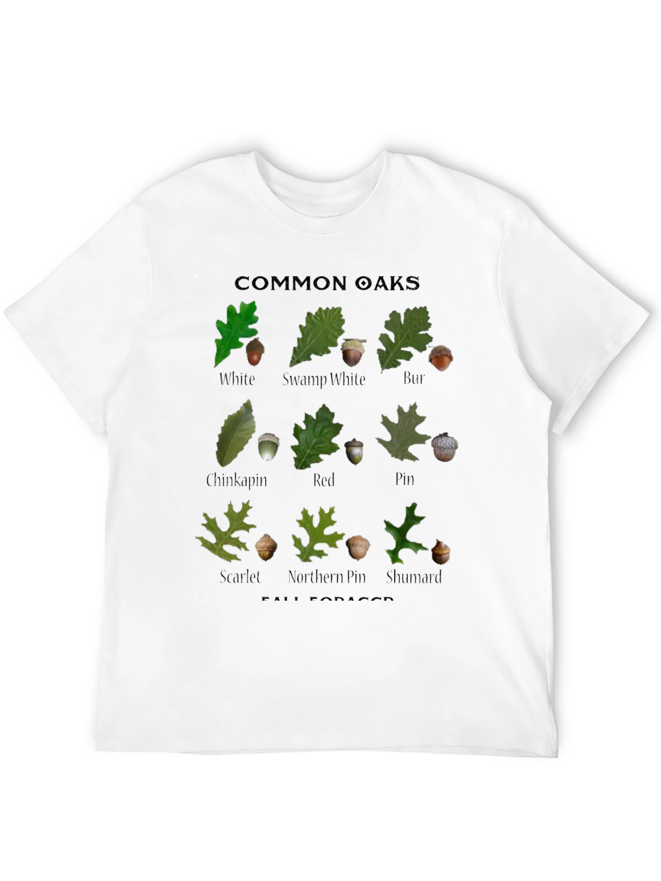 Common Oaks T-Shirt - Fall Forager Botanical Tee