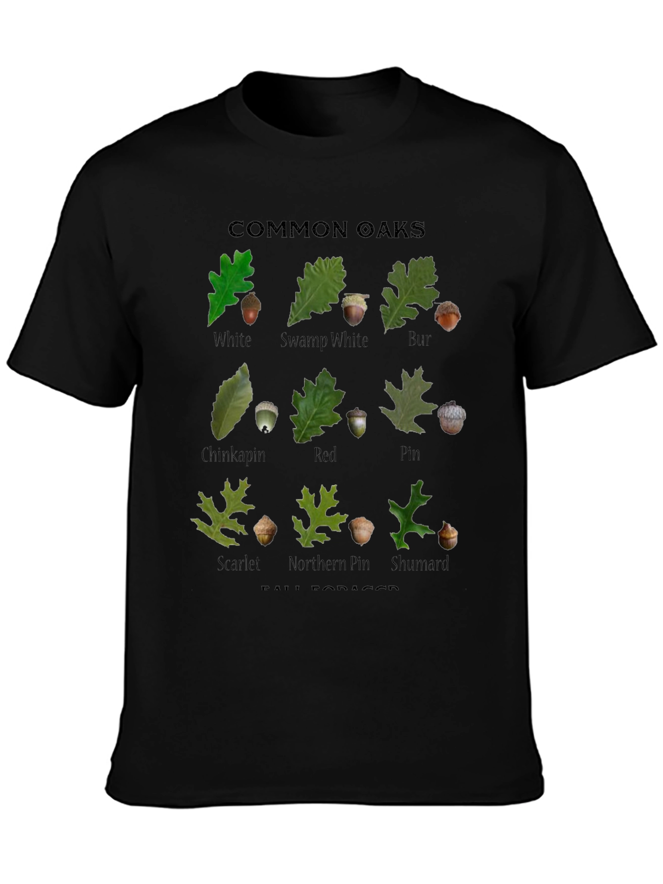 Common Oaks T-Shirt - Fall Forager Botanical Tee