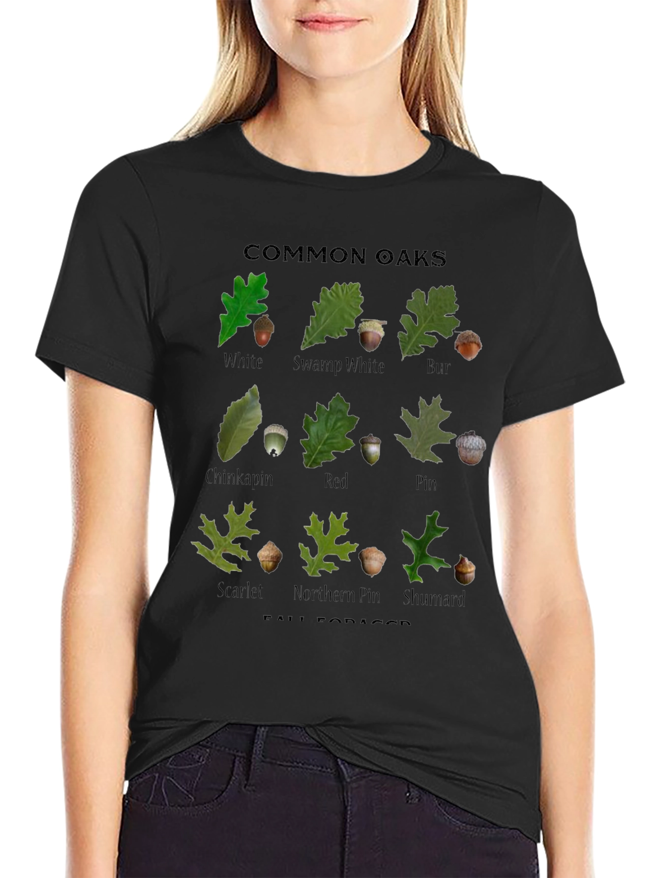 Common Oaks T-Shirt - Fall Forager Botanical Tee