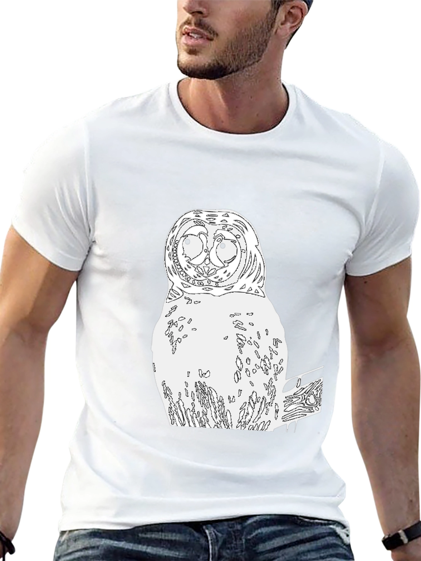 Owl Graphic Print Crew Neck T-Shirt
