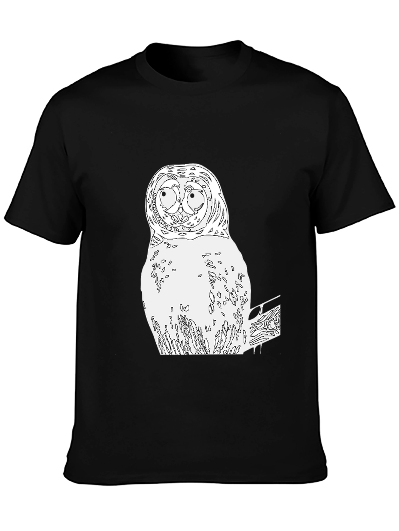 Owl Graphic Print Crew Neck T-Shirt