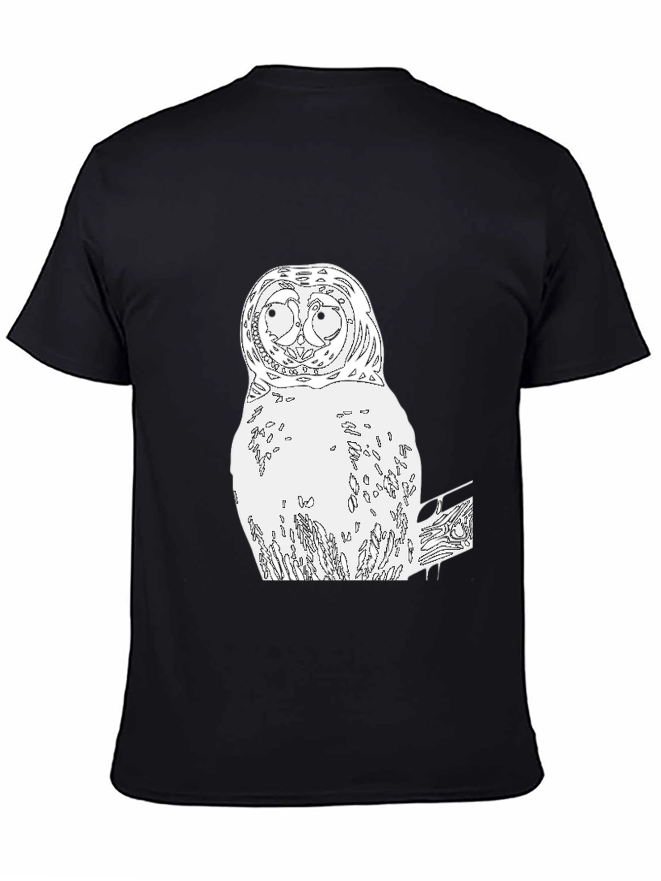 Owl Graphic Print Crew Neck T-Shirt