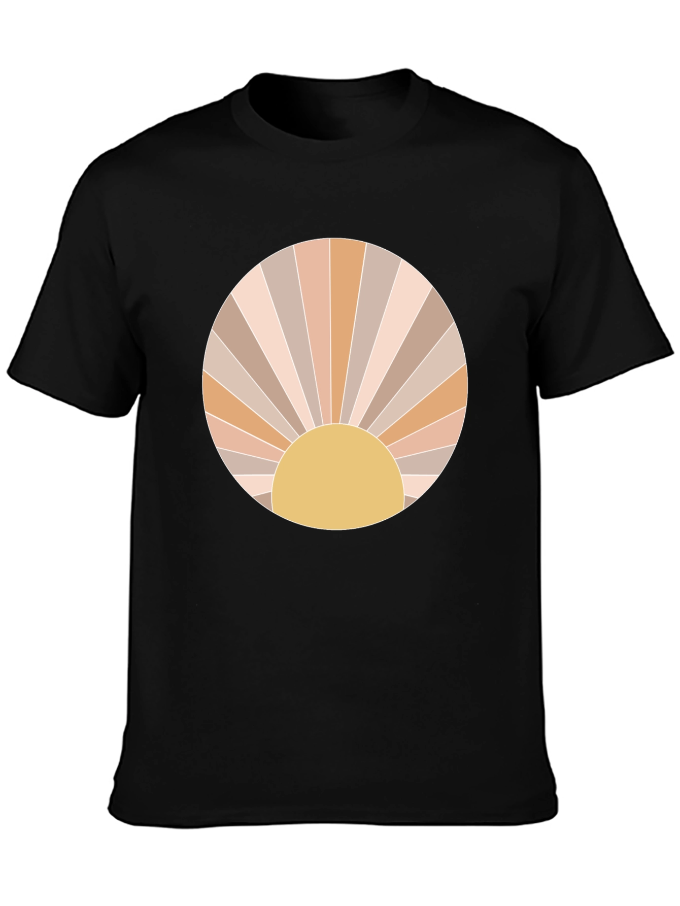 Retro Sun Graphic Tee - Trendy Circle Design