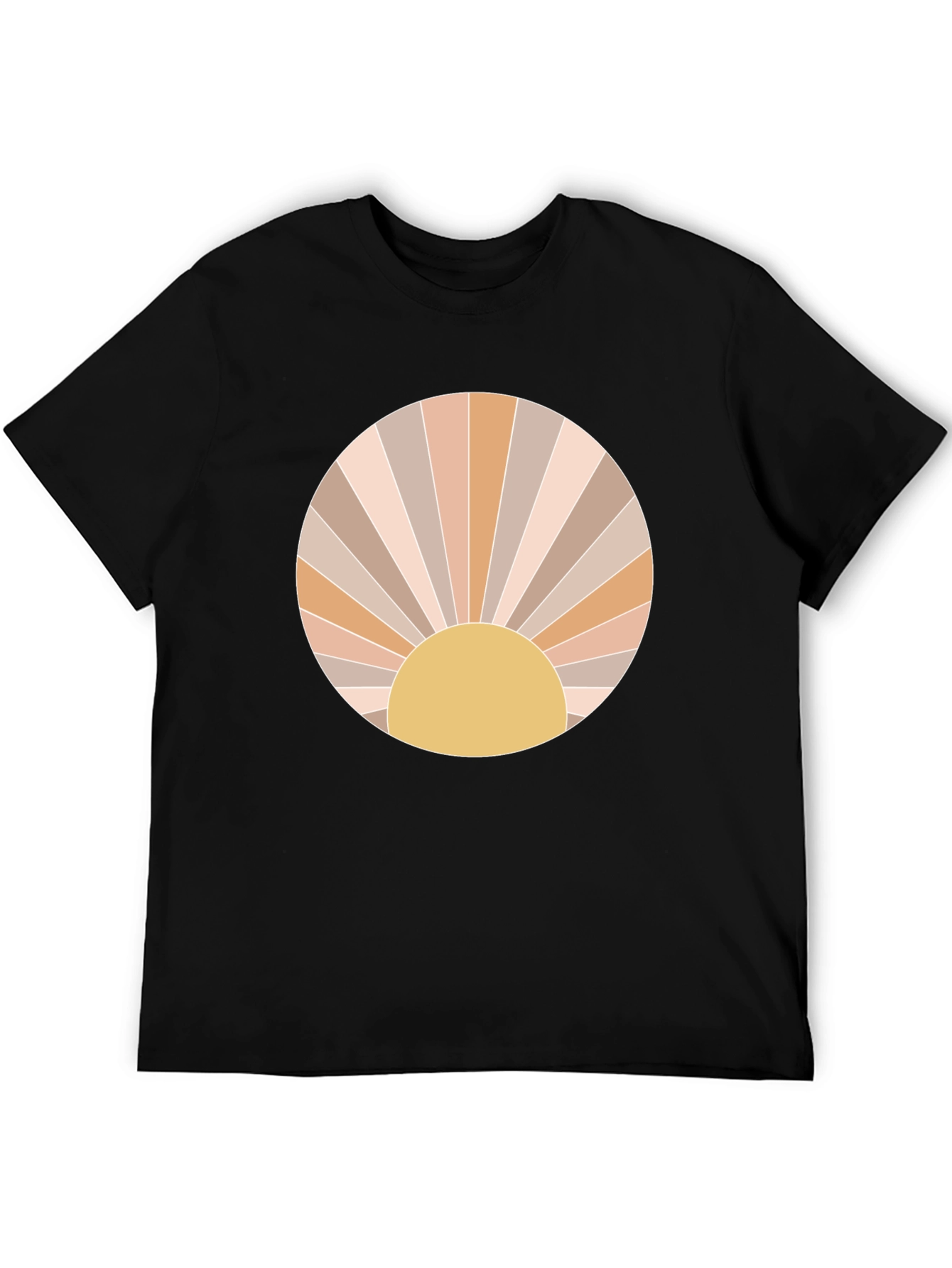 Retro Sun Graphic Tee - Trendy Circle Design