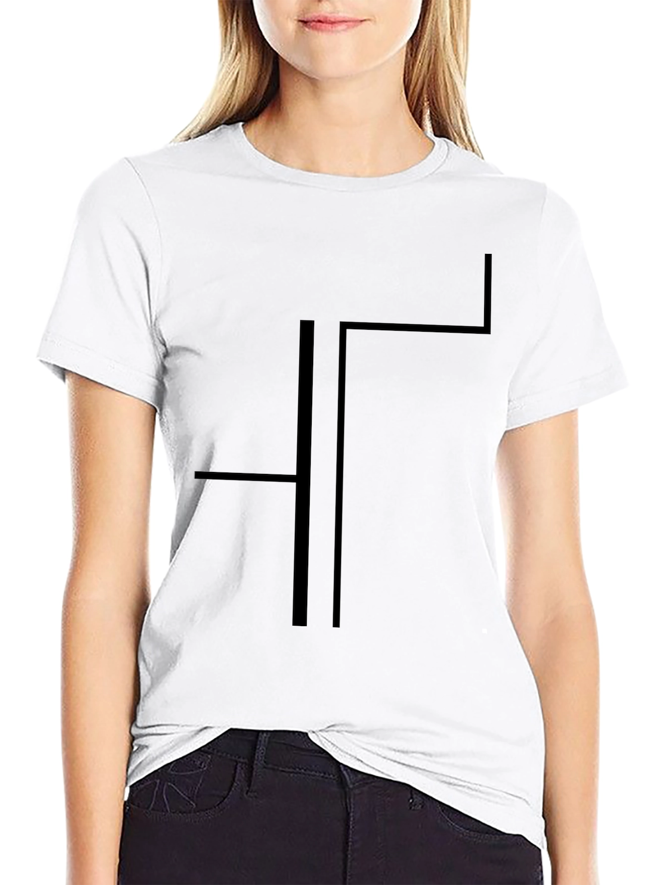 Modern Geometric T-Shirt - Black
