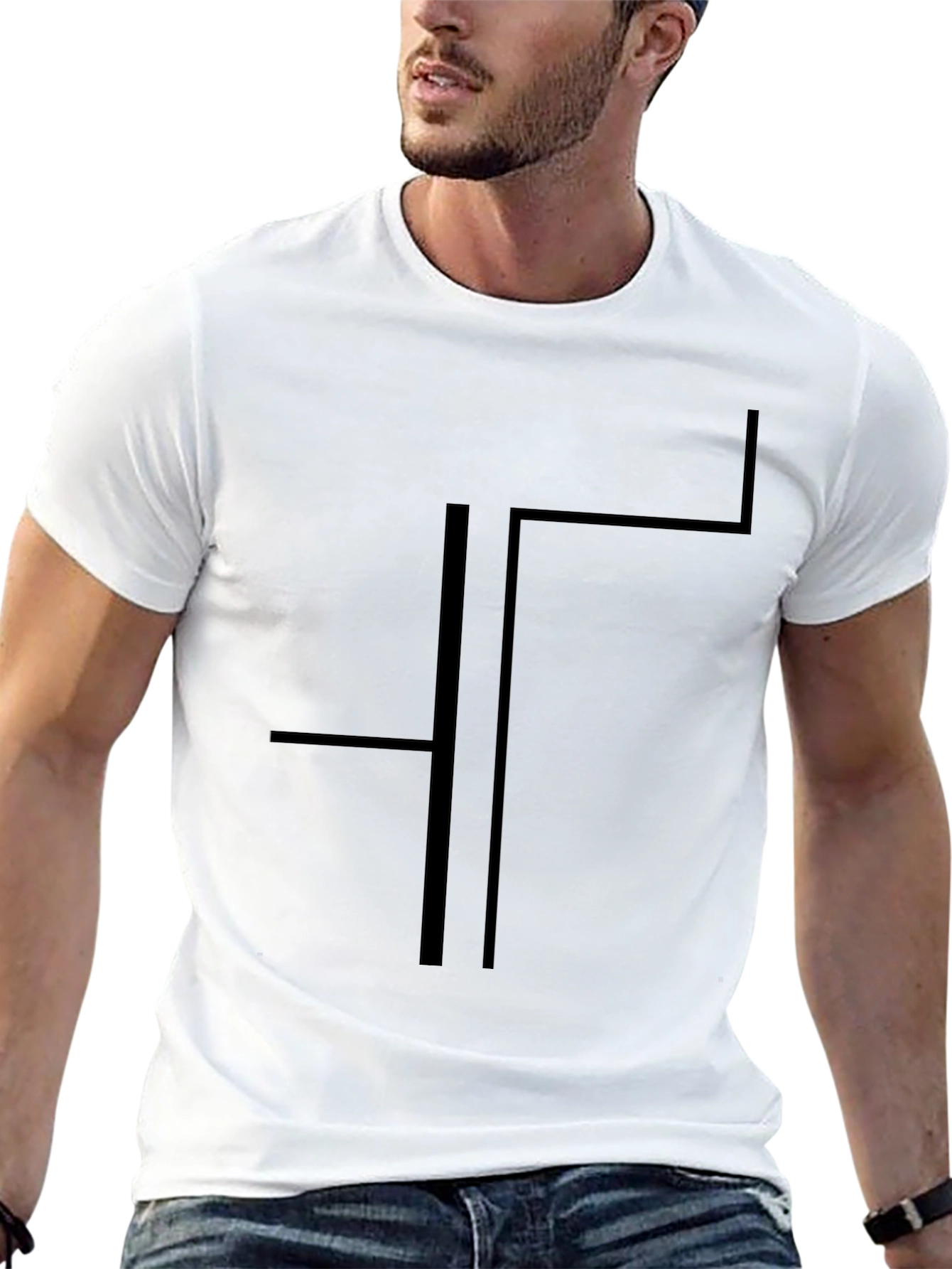 Modern Geometric T-Shirt - Black