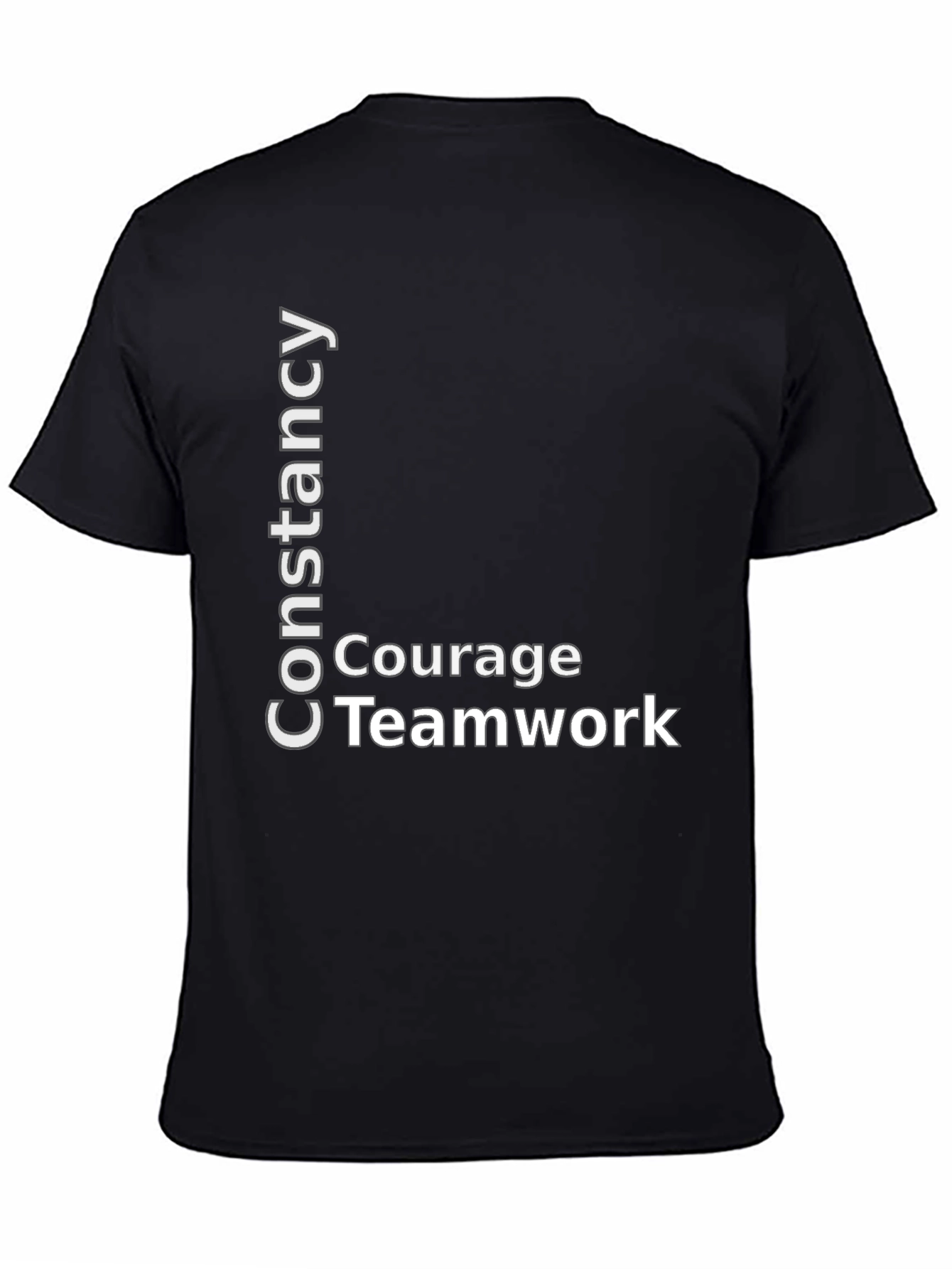 Constancy Courage Teamwork Black T-Shirt