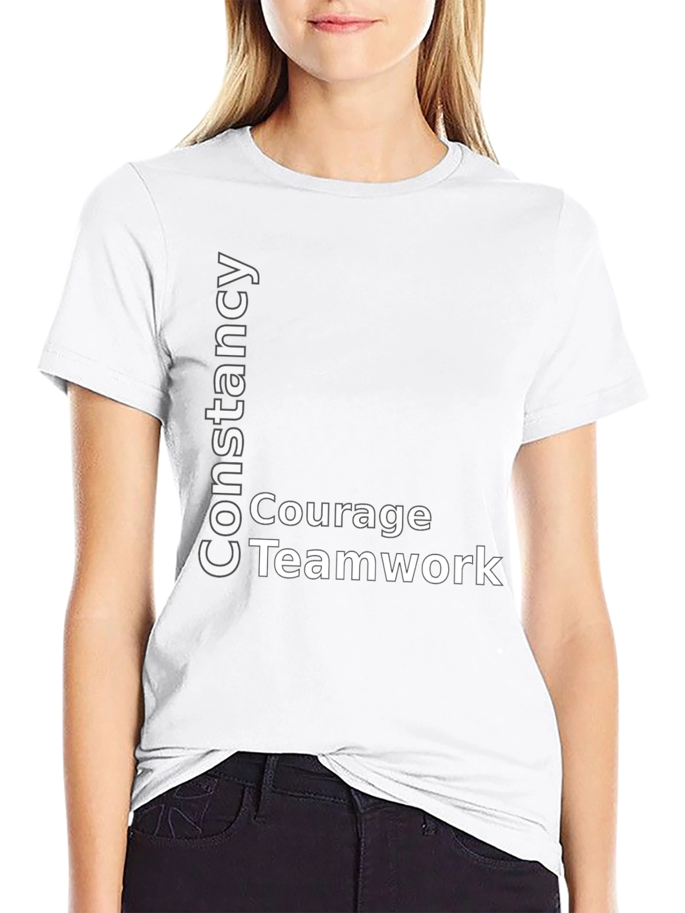 Constancy Courage Teamwork Black T-Shirt