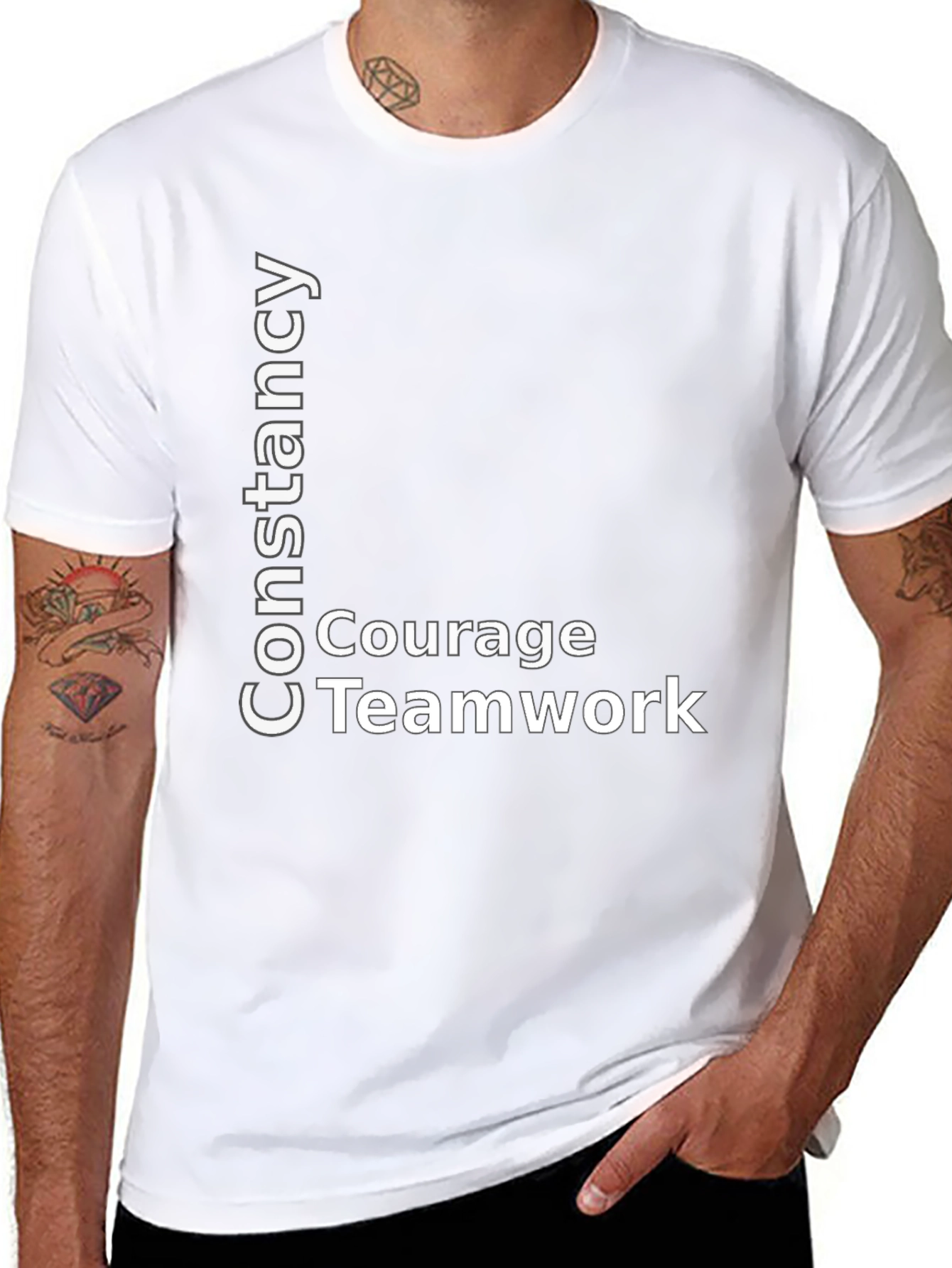 Constancy Courage Teamwork Black T-Shirt