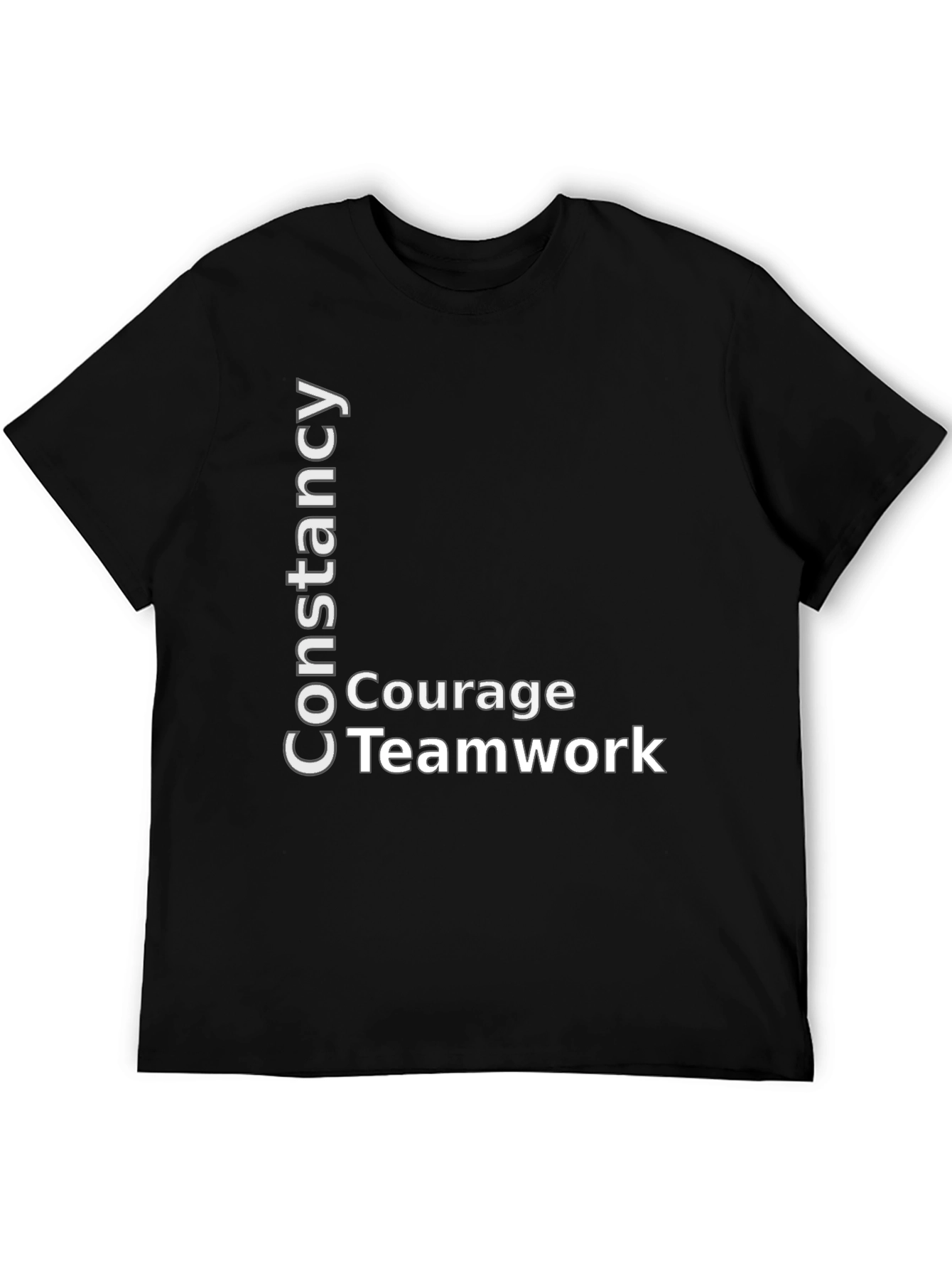 Constancy Courage Teamwork Black T-Shirt