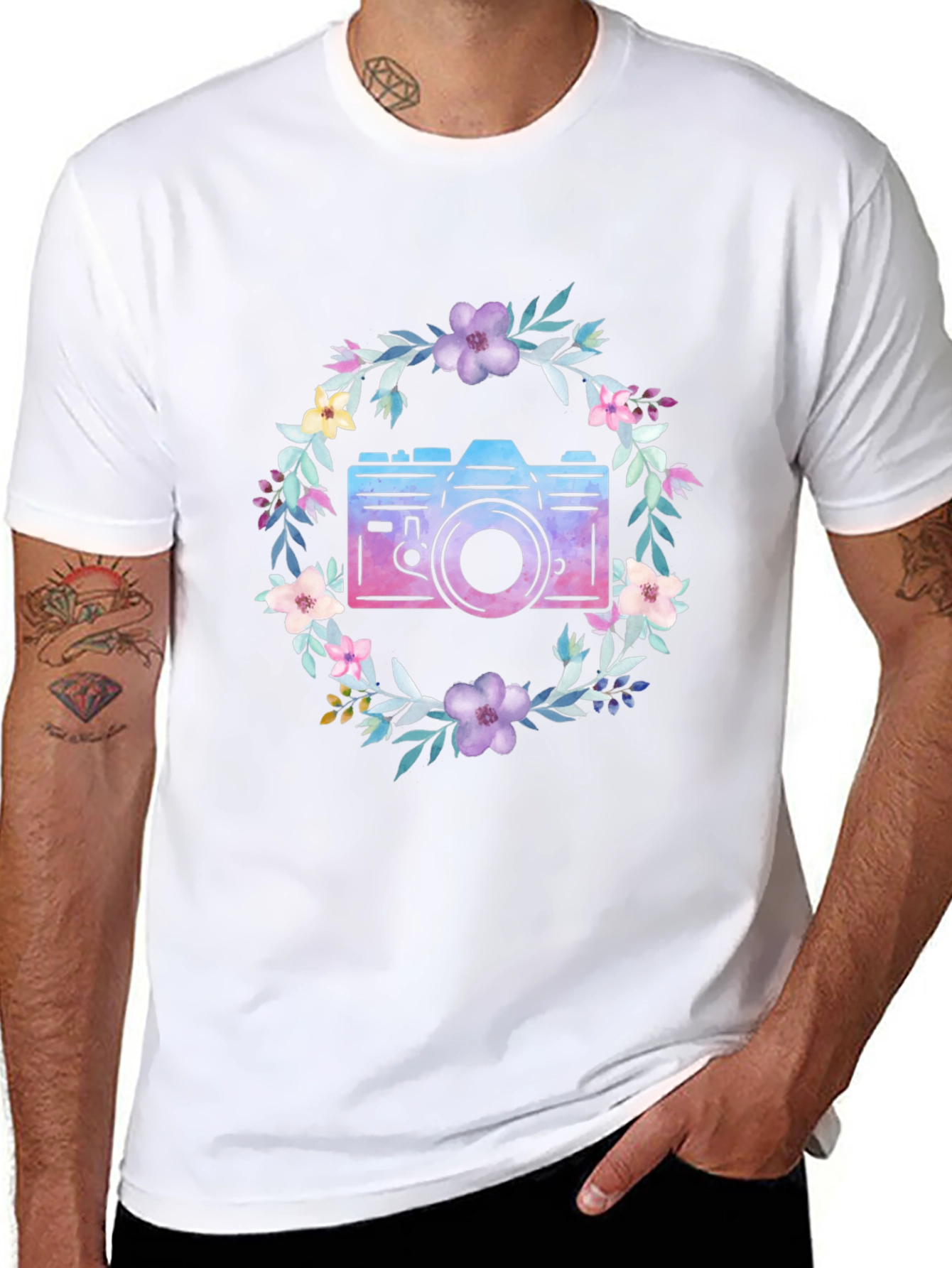 Floral Camera Graphic Tee - Unisex