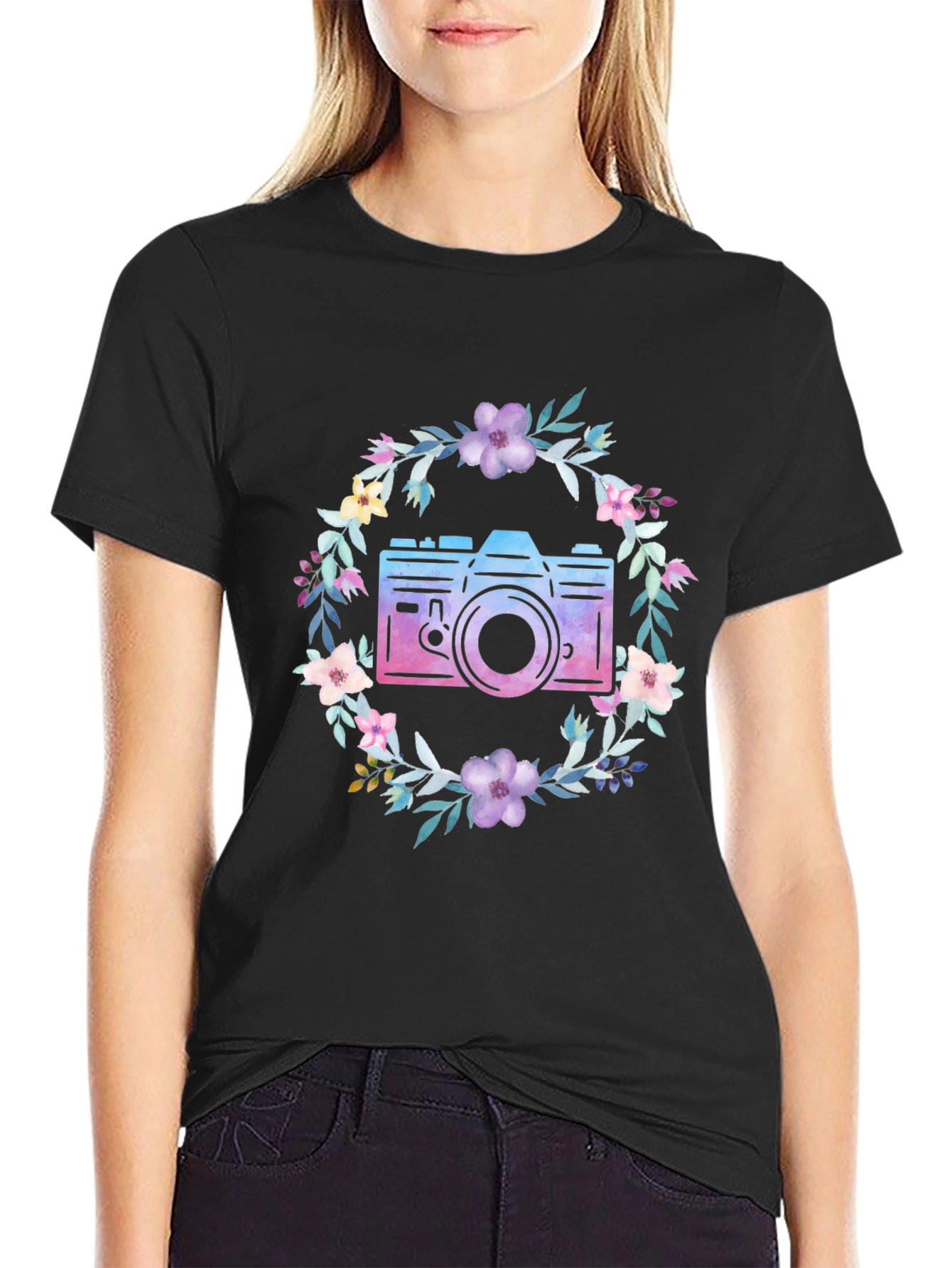 Floral Camera Graphic Tee - Unisex