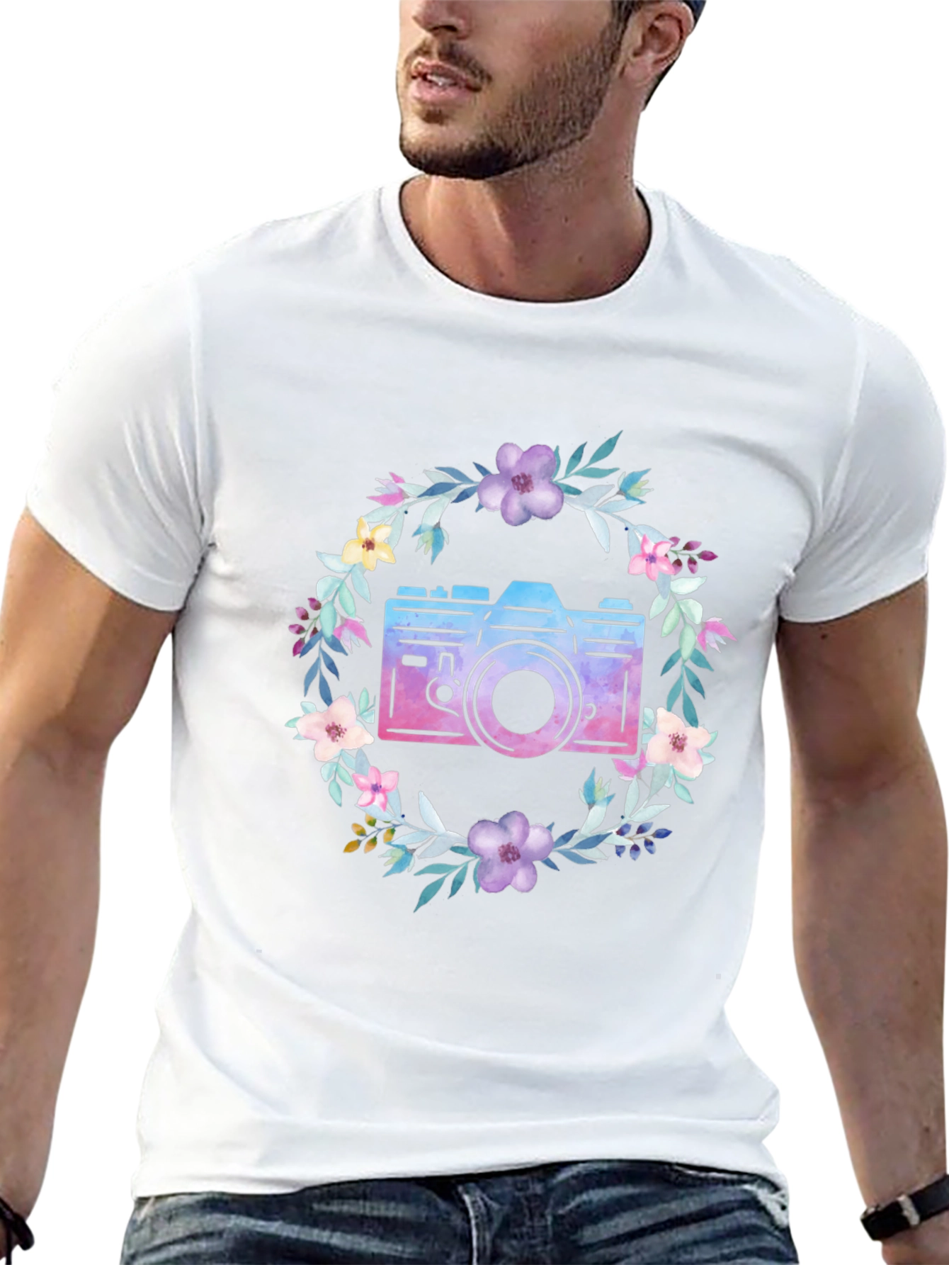 Floral Camera Graphic Tee - Unisex