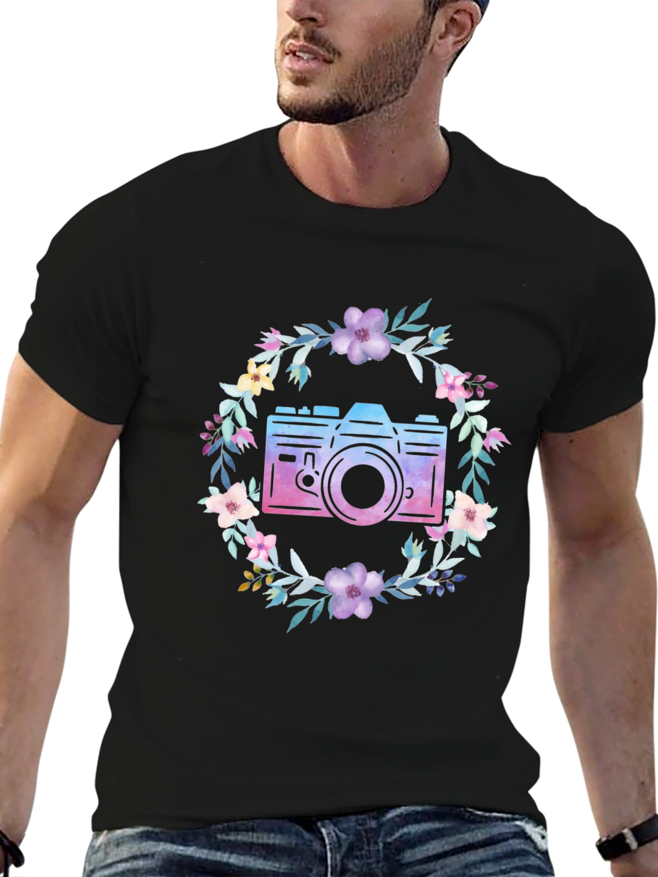 Floral Camera Graphic Tee - Unisex