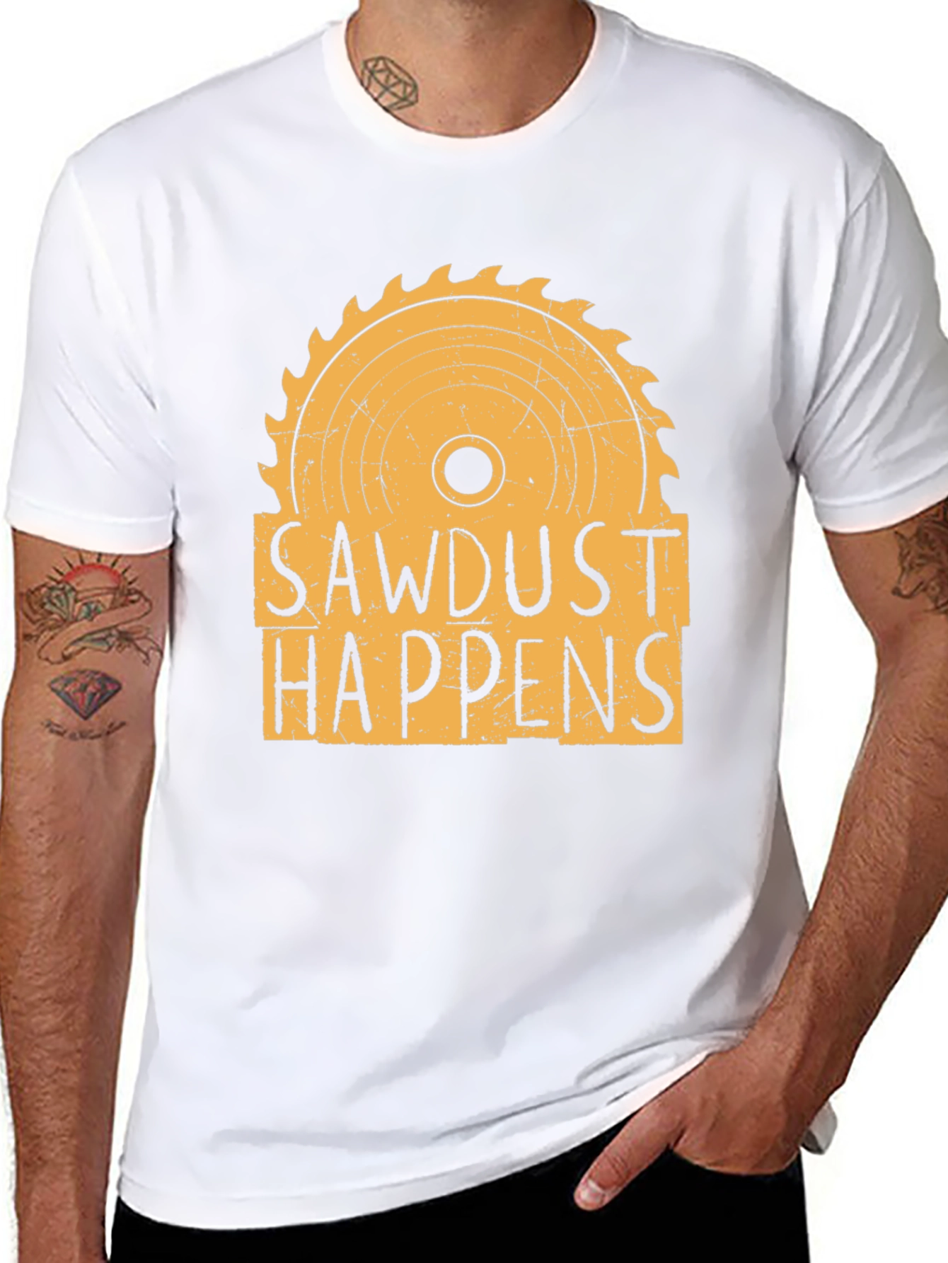 Sawdust Happens Graphic T-Shirt - Woodworking Tee