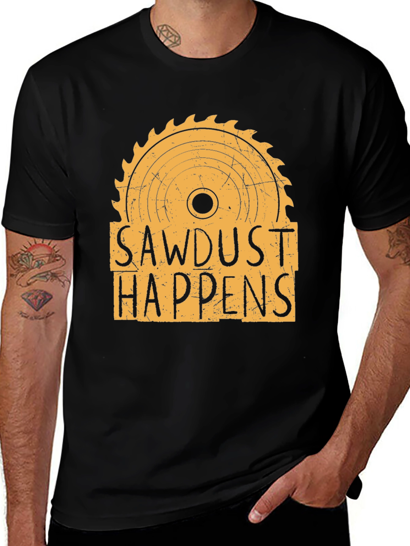 Sawdust Happens Graphic T-Shirt - Woodworking Tee