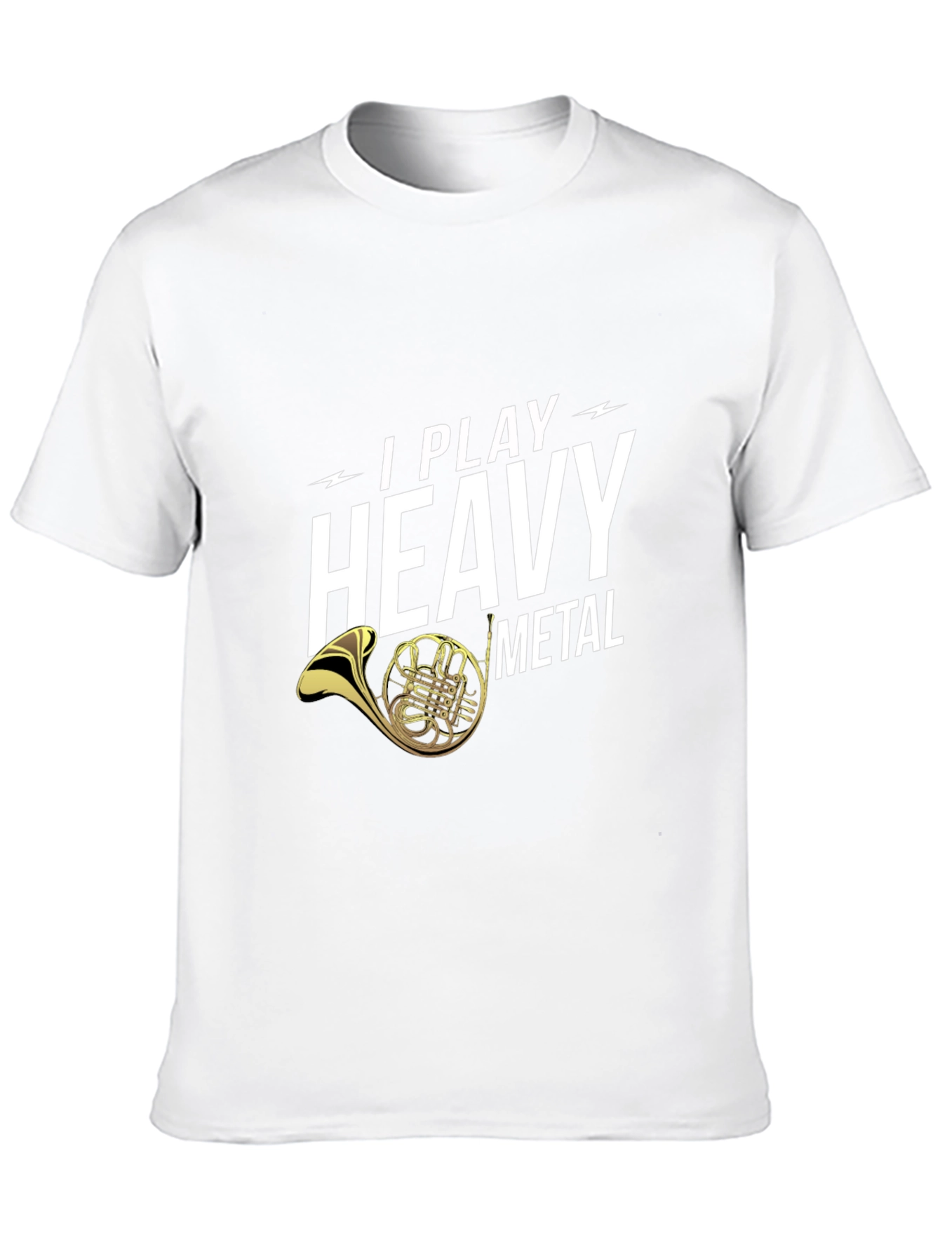 I Play Heavy Metal French Horn Black T-Shirt
