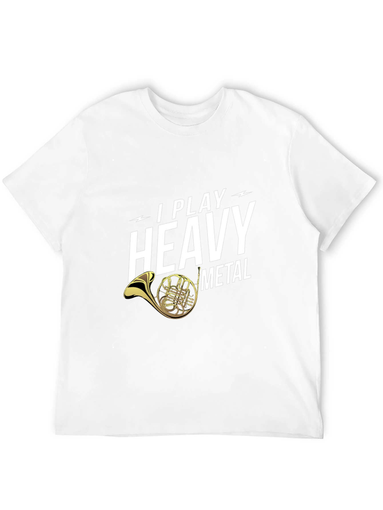 I Play Heavy Metal French Horn Black T-Shirt
